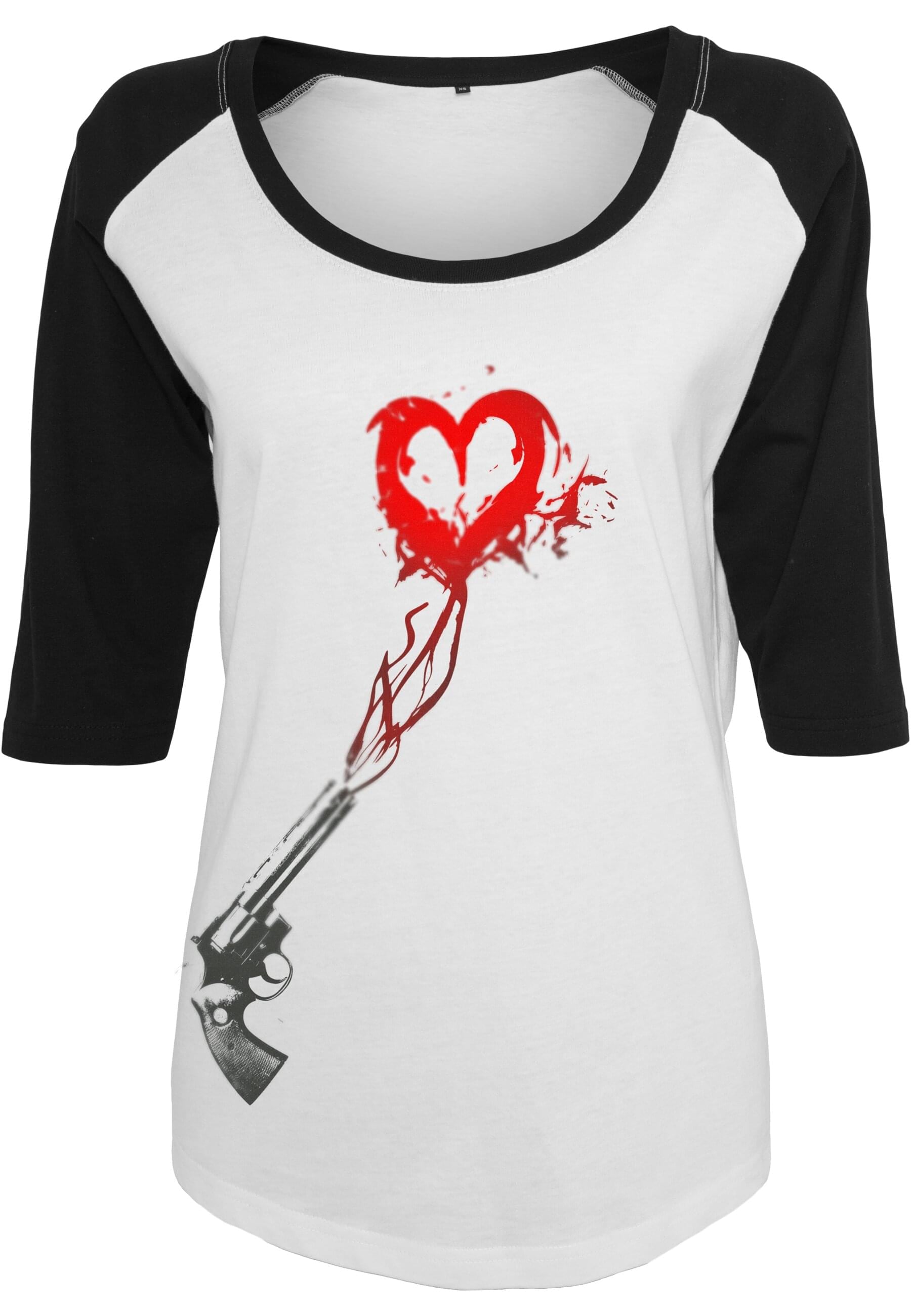 MisterTee T-Shirt "MisterTee Damen Ladies Pistol Heart Raglan Tee" 1 Stk. t günstig online kaufen