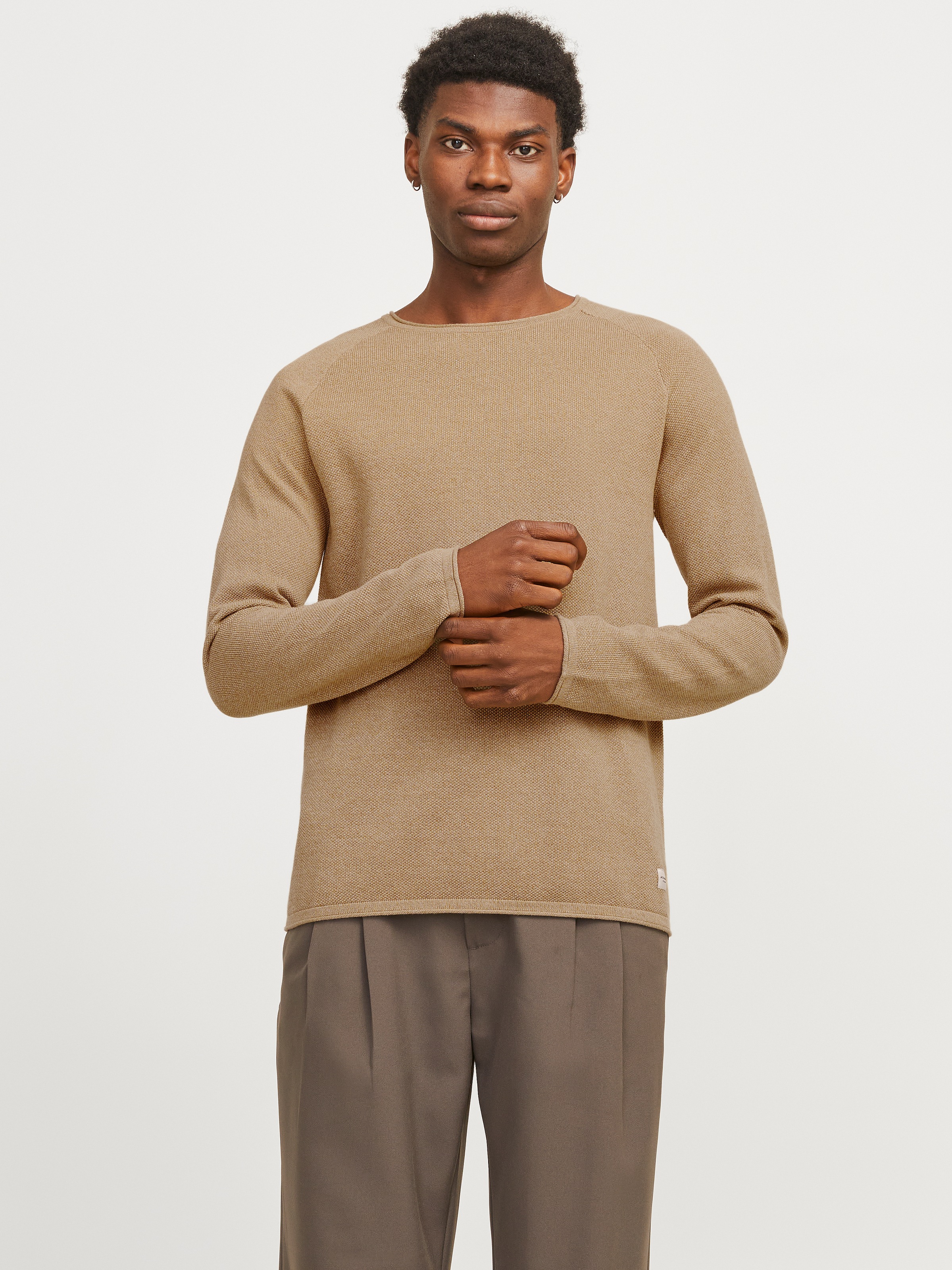 Jack & Jones Rundhalspullover "JJEHILL KNIT CREW NECK NOOS" mit Strukturstr günstig online kaufen