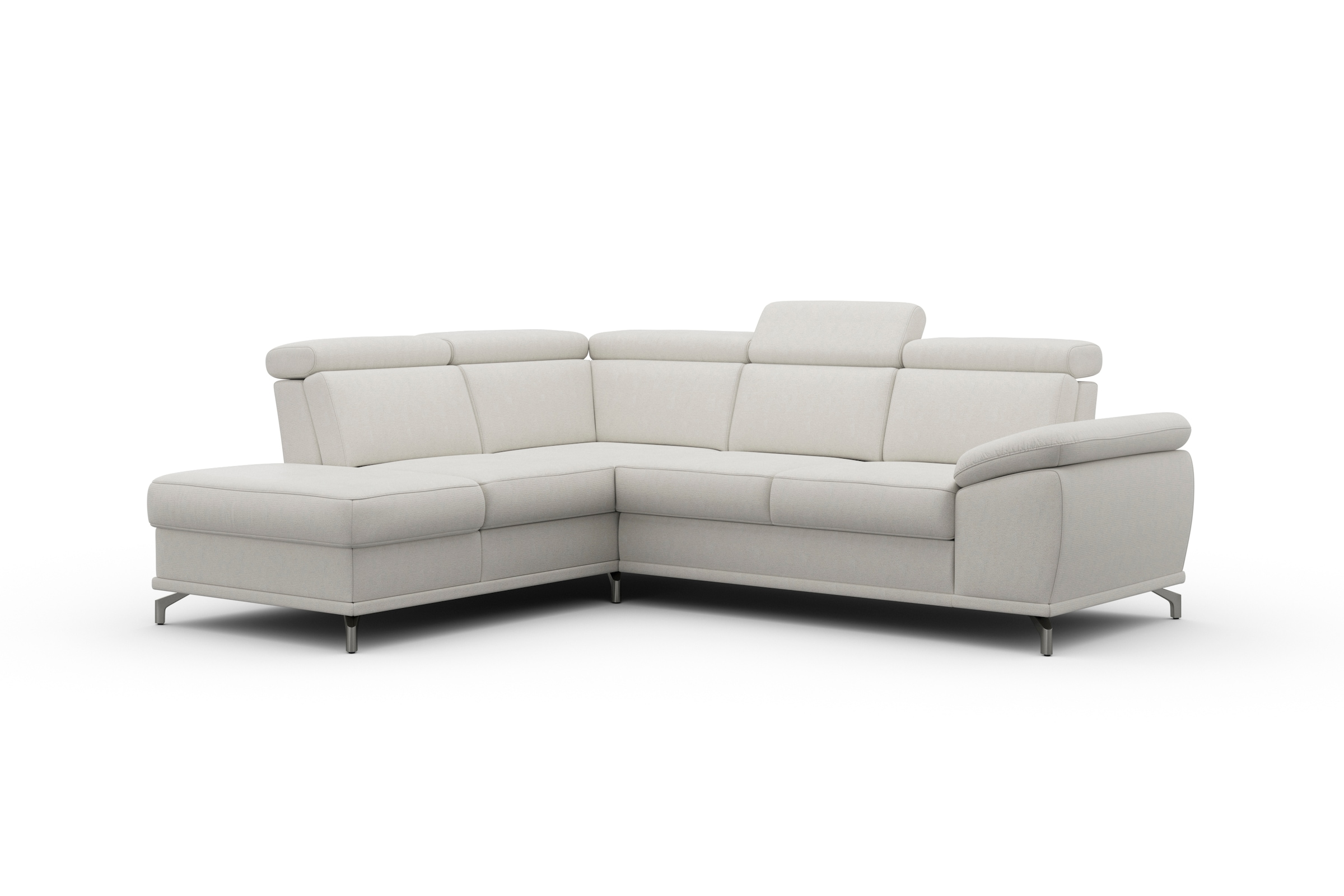 sit&more Ecksofa »Cabrio L-Form, mit Sitztiefenverstellung, Arm- und Kopfteilverstellung«, 3 Nierenkissen, Federkern, optional Bettfunktion und Stauraum