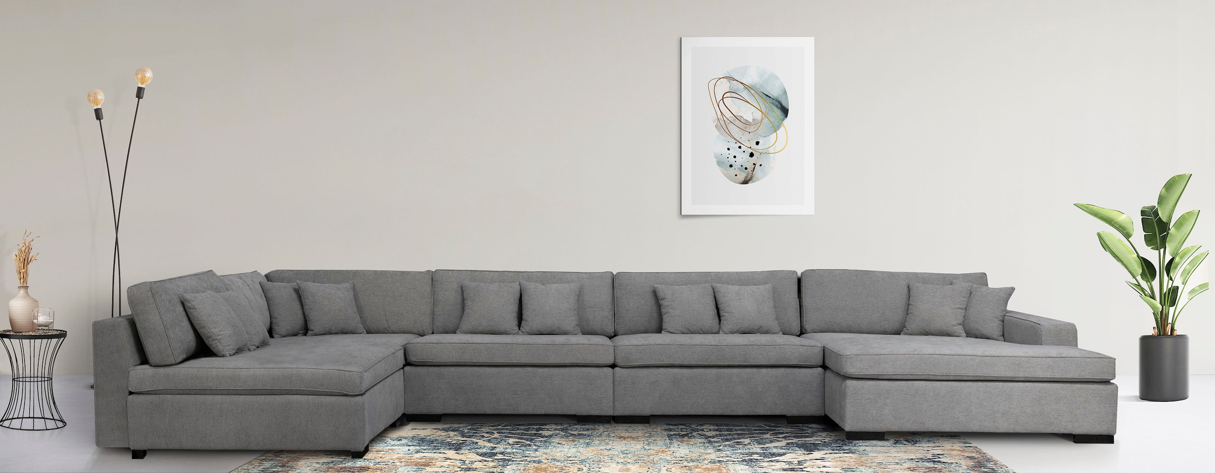 Home affaire Wohnlandschaft "Skara U-Form", Lounge-Sofa mit Federkernpolste günstig online kaufen