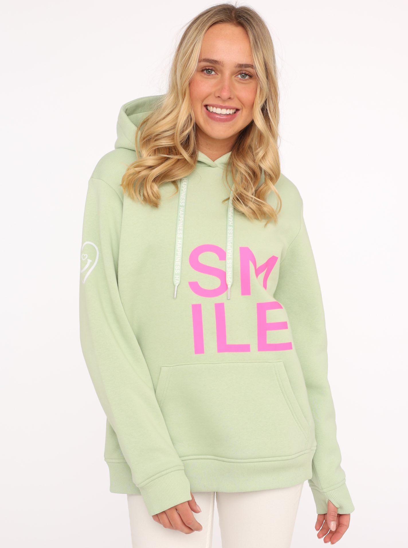 Zwillingsherz Hoodie "Alissa" Langarm, Kapuze, Neon-Details, günstig online kaufen