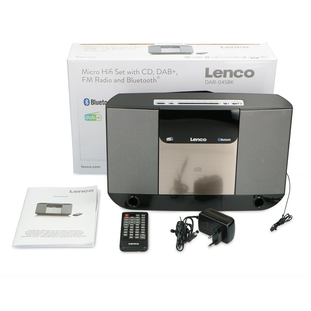 Lenco Microanlage »DAR-045BK«, (Bluetooth Digitalradio (DAB+) 10 W)