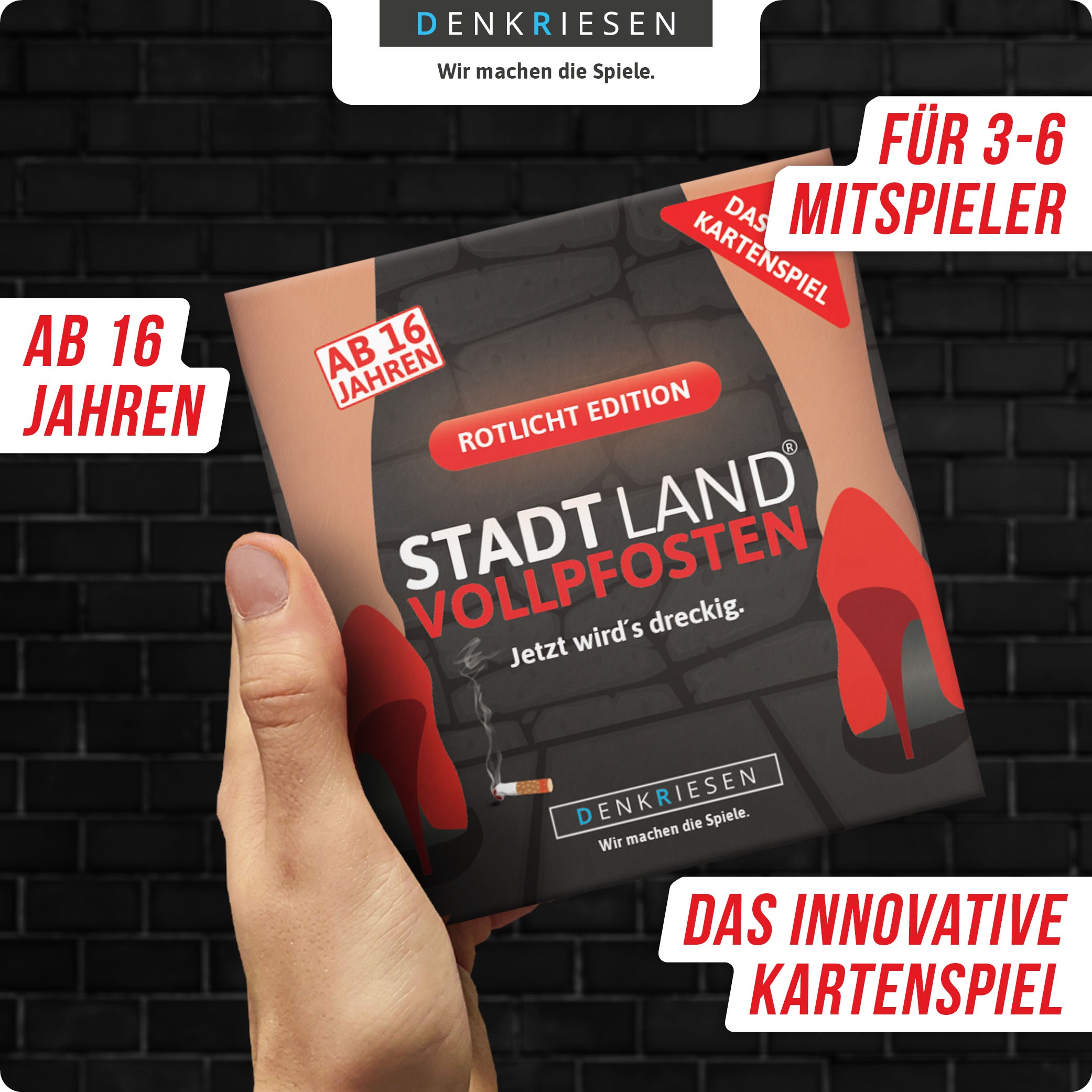 Denkriesen Spiel »Stadt Land Vollpfosten, Rotlicht Edition«, Made in Germany