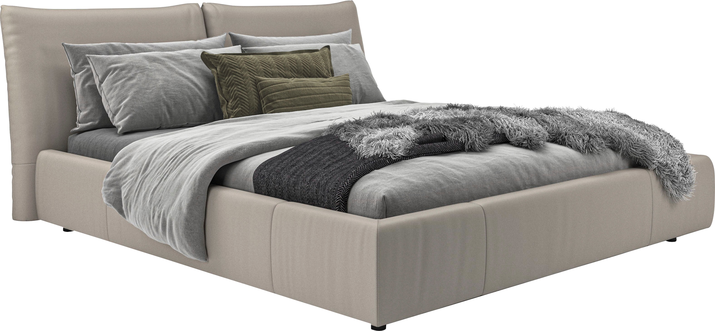 Home affaire Polsterbett "Priora in 4 Breiten bis 200cm" auch in NaturLEDER günstig online kaufen