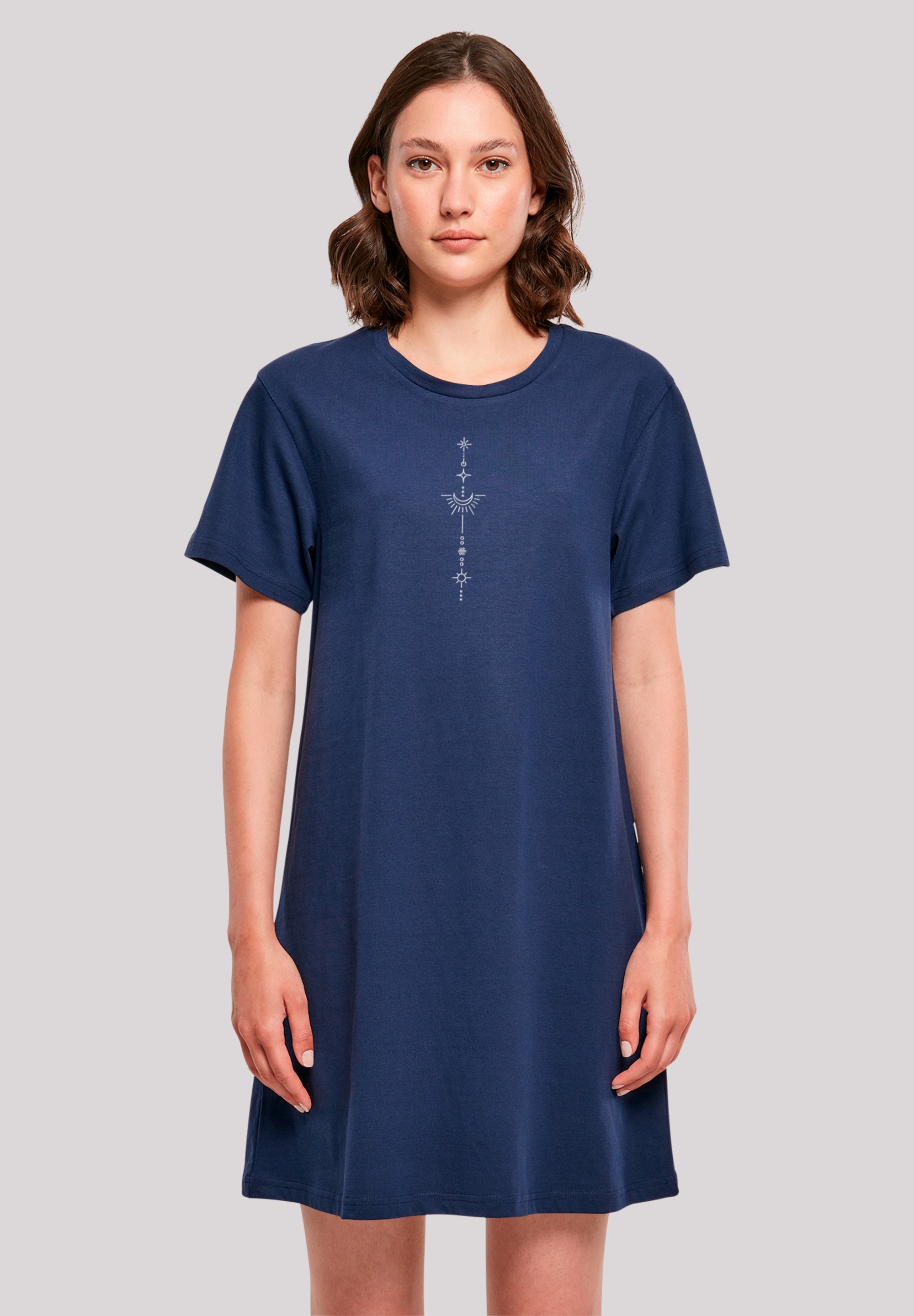 F4NT4STIC Shirtkleid "Cosmic Moon Boho Line Art Bestickt", Premium Qualität günstig online kaufen