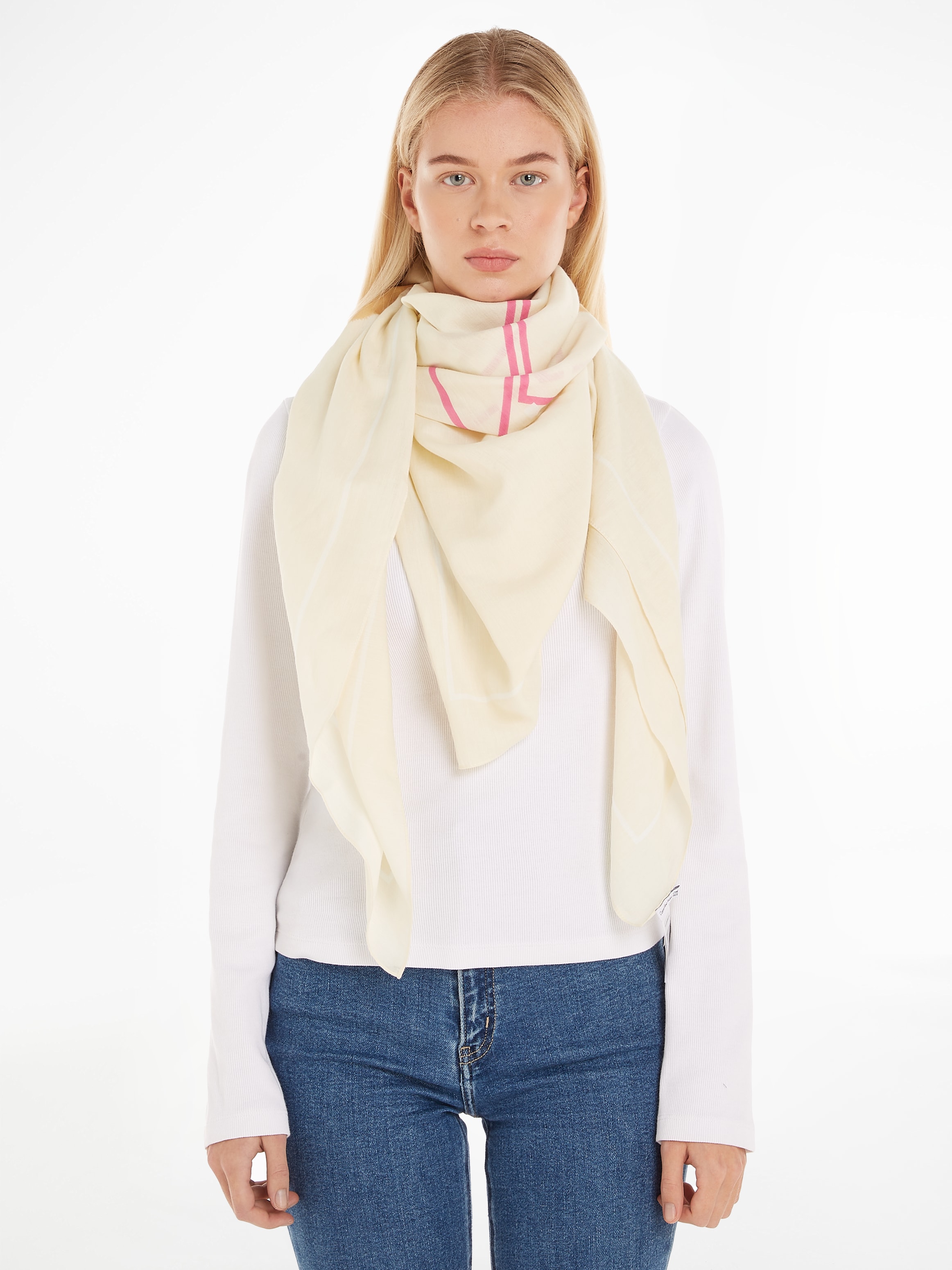 Calvin Klein Jeans Modeschal "CUT OUT MONOLO SCARF" günstig online kaufen