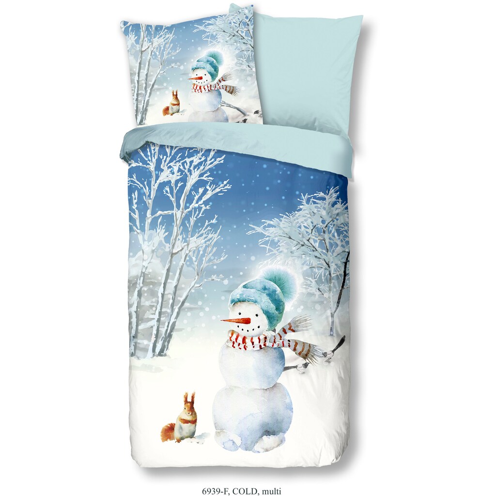 good morning Kinderbettwäsche »Cold Snowman«, (2 tlg.), 100% Baumwolle/ Flanell (Biber)