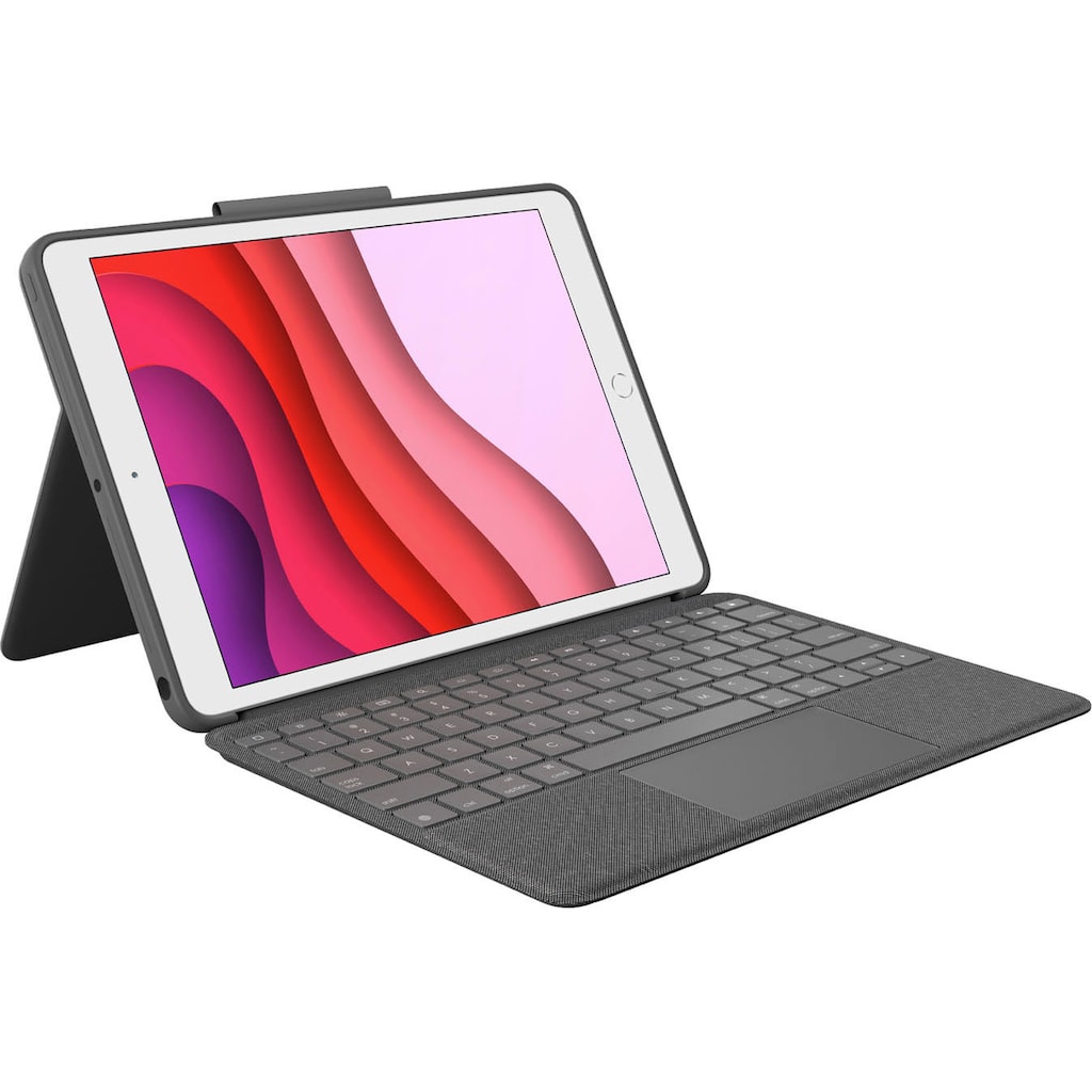 Logitech ergonomische Tastatur »Combo Touch Case mit Trackpad für iPad (7., 8. und 9. Generation)«, (Touchpad)