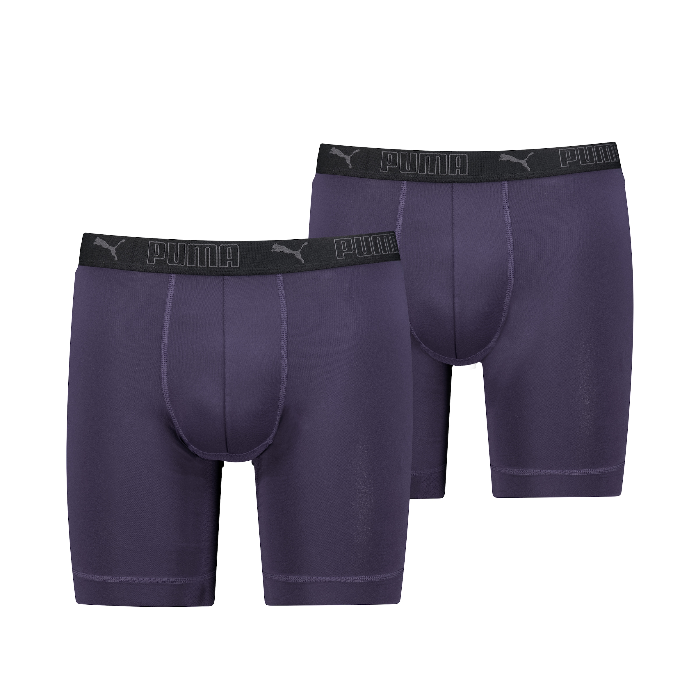 PUMA Langer Boxer "PUMA MEN SPORT MICROFIBER LONG BOXERS 2P" mit Logo-Bund