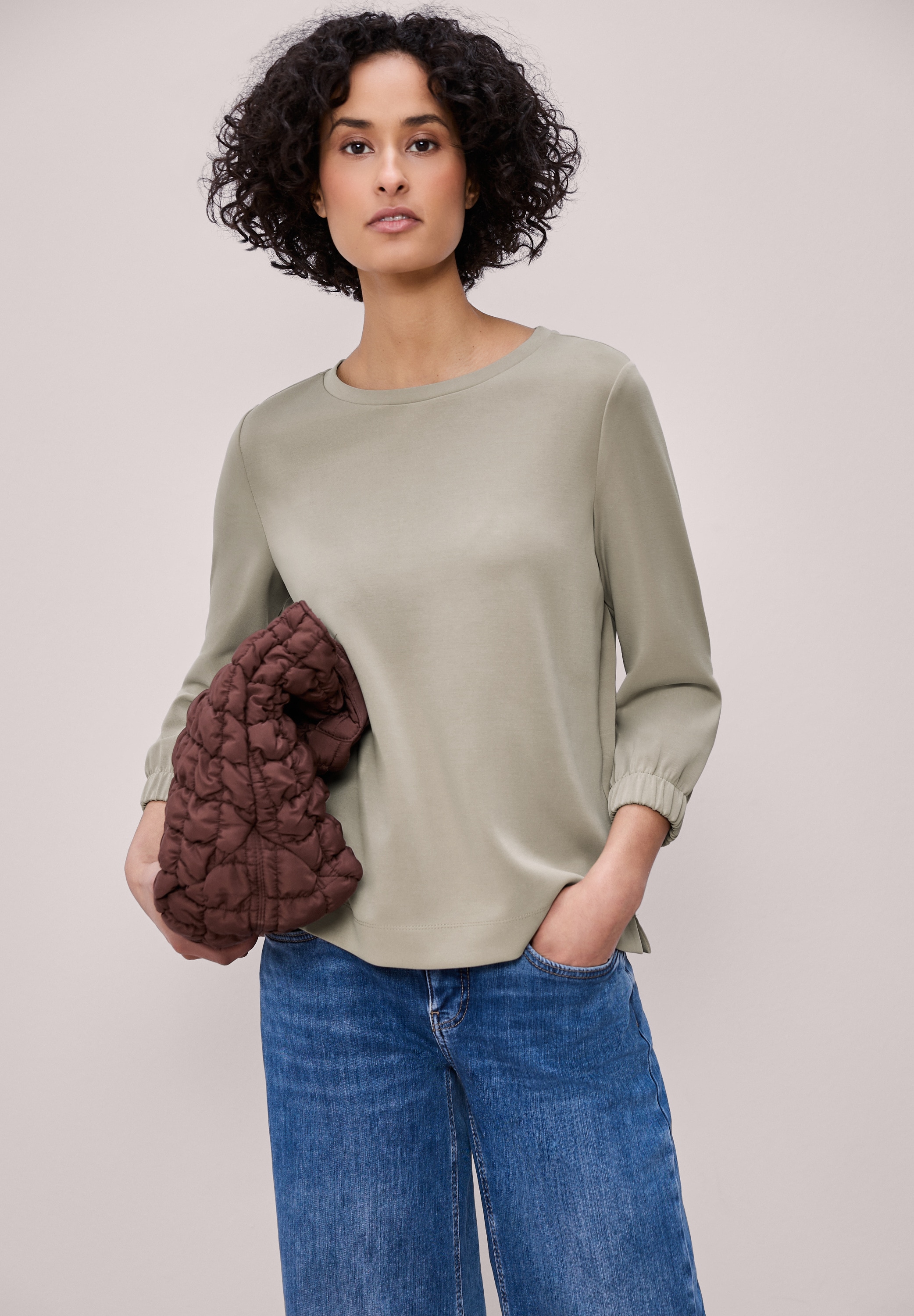 STREET ONE 3/4-Arm-Shirt im Silk Look