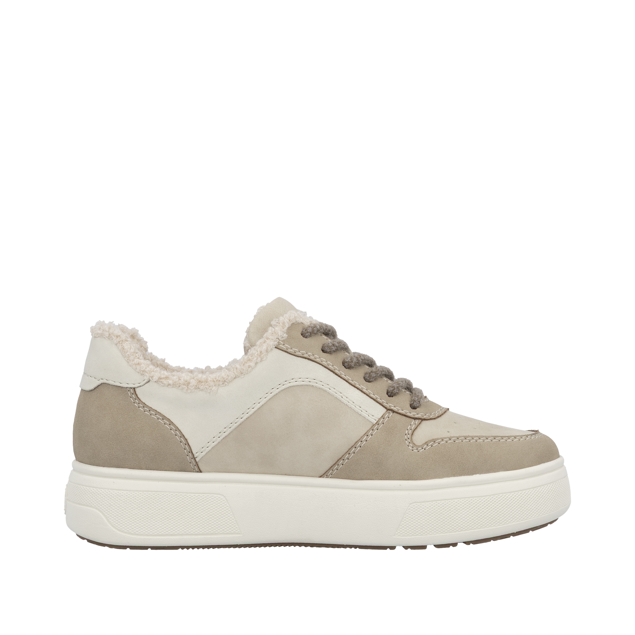 Rieker Plateausneaker, Retro-Sneaker, Schnürschuh, Halbschuh mit Teddyfutter