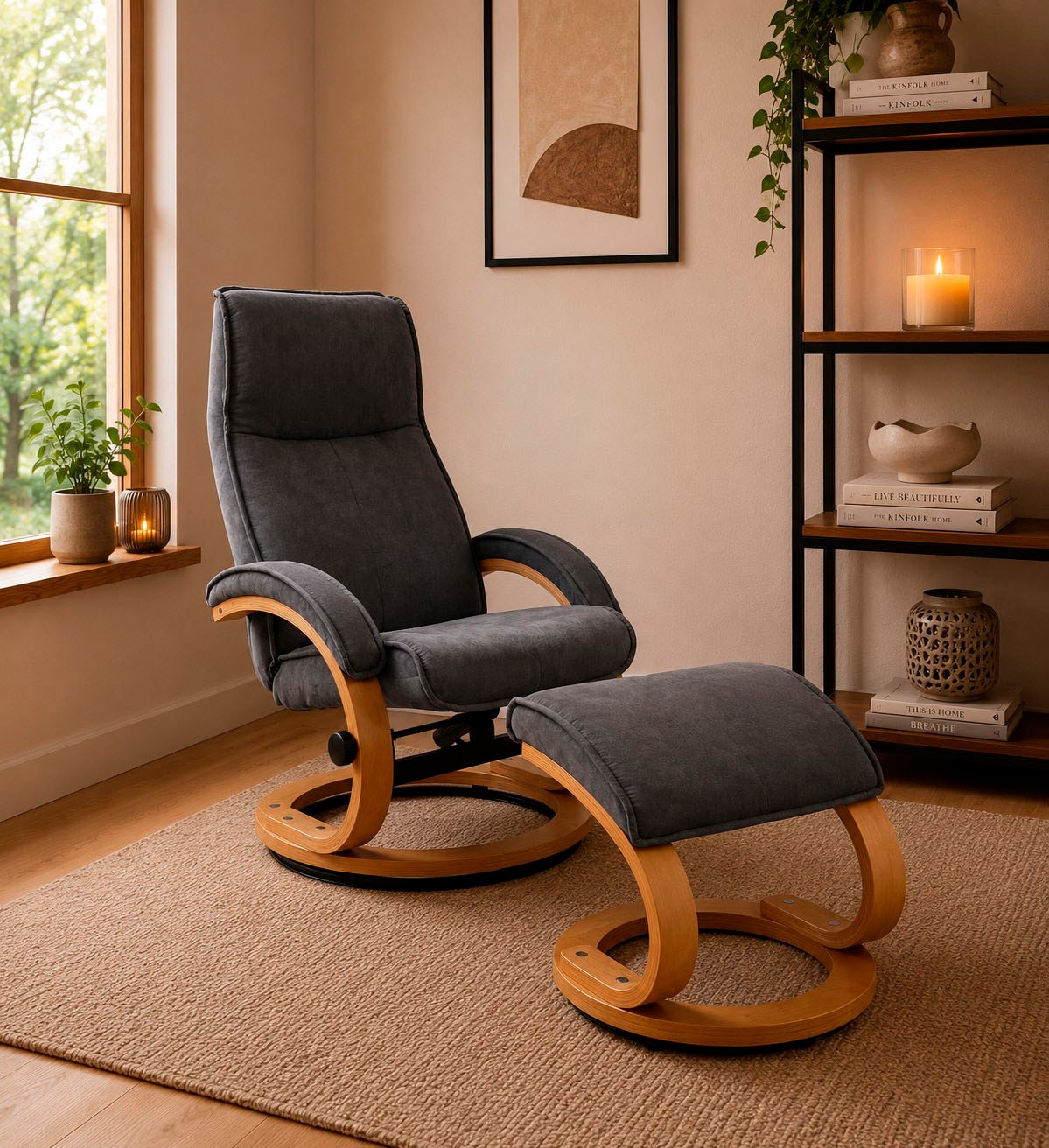OTTO home Relaxsessel "mit Hocker PARIS Microfaser - OTTO. Verlässliche Qualität." Set, bestehend aus Sessel und Hocker, 2 Stk. tlg. Relaxfunktion, Dreh- und Kippfunktion, Unser Dauertiefpreis