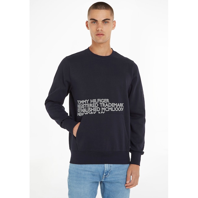 Tommy Hilfiger Sweatshirt »BADGED GRAPHIC CREWNECK«, mit Rippbündchen ▷  kaufen | BAUR