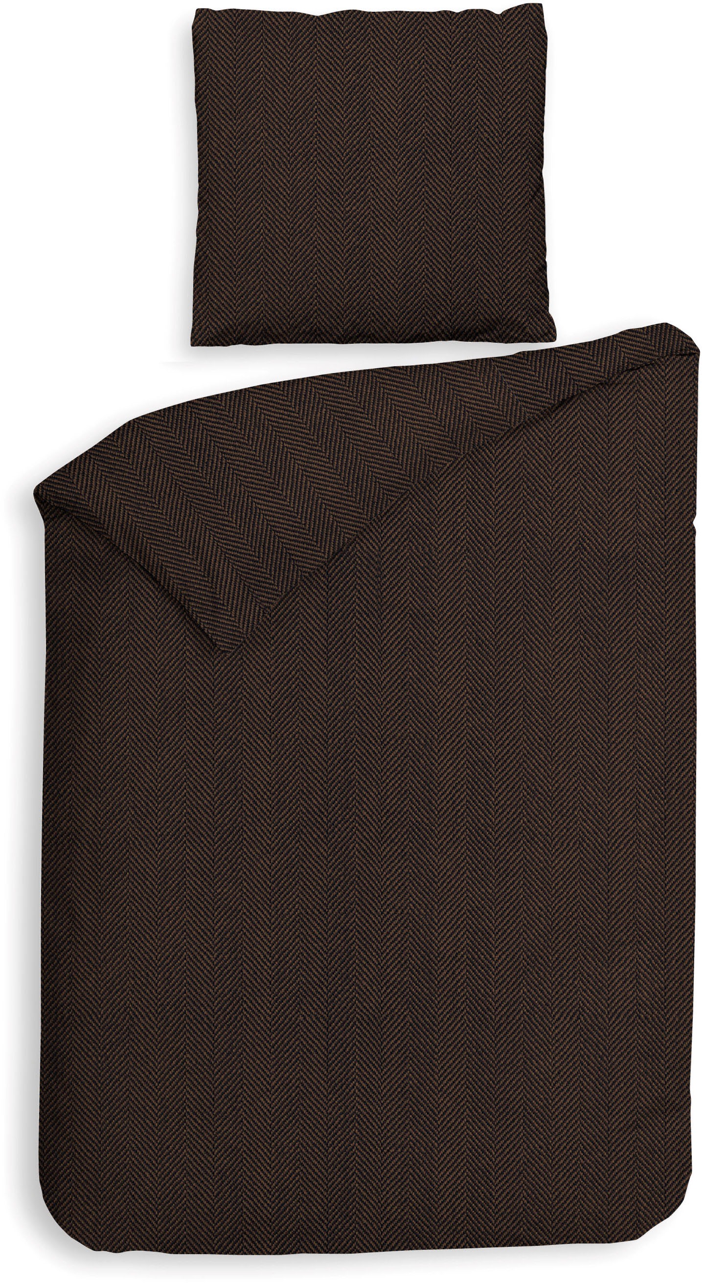 Heckett & Lane Bettwäsche "Spina" 2 Stk. Fischgrät Muster, 100% Baumwolle a günstig online kaufen