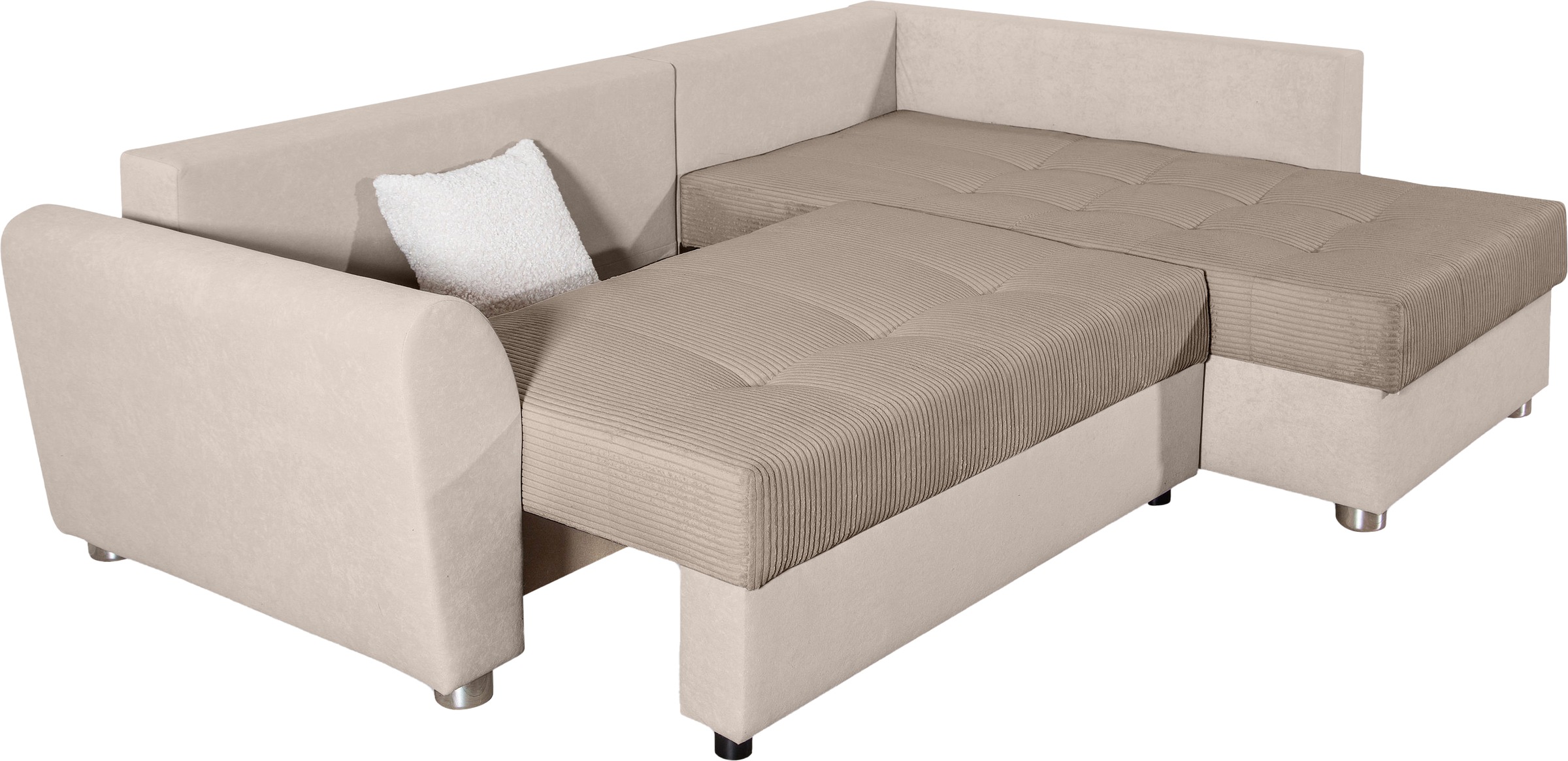COLLECTION AB Ecksofa »JANA«, Ecksofa,Bettfunktion,Bettkasten,Bonnelfederkern,Rückenkissen