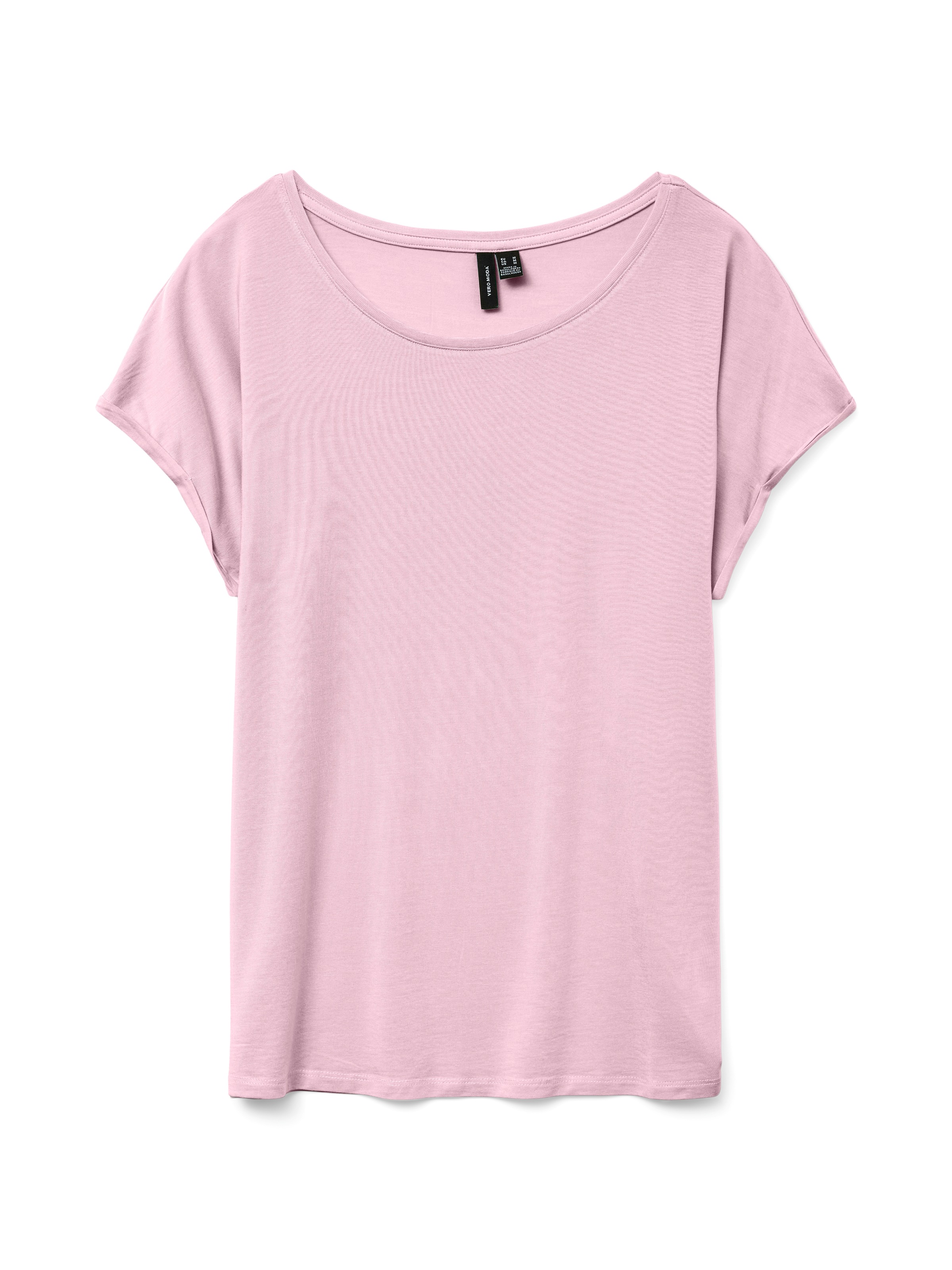 Vero Moda Rundhalsshirt "VMAVA PLAIN SS TOP GAJRS NOOS" Materialmix, regula günstig online kaufen