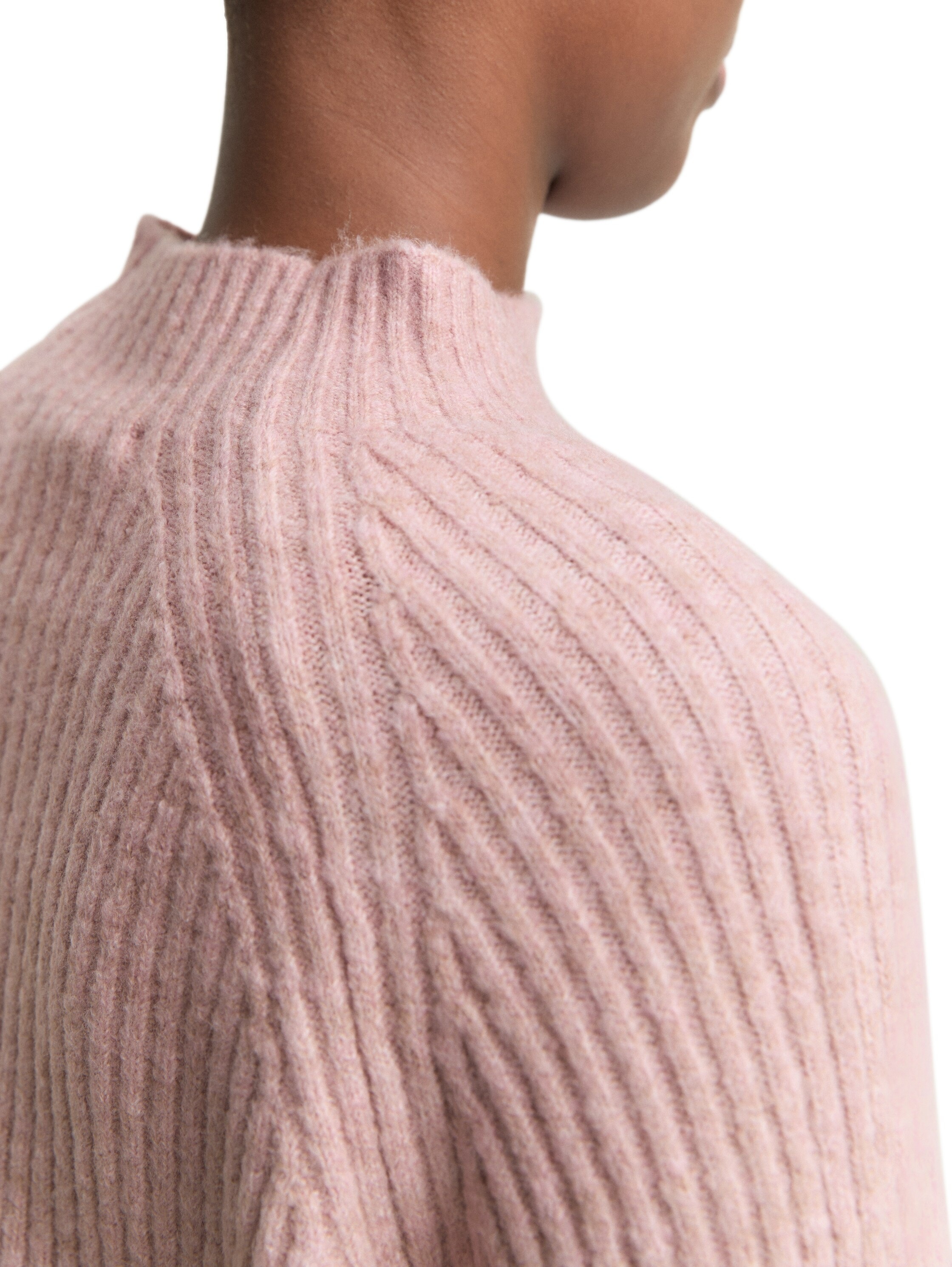 Thumbnail - TOM TAILOR Denim V-Ausschnitt-Pullover mit Stehkragen