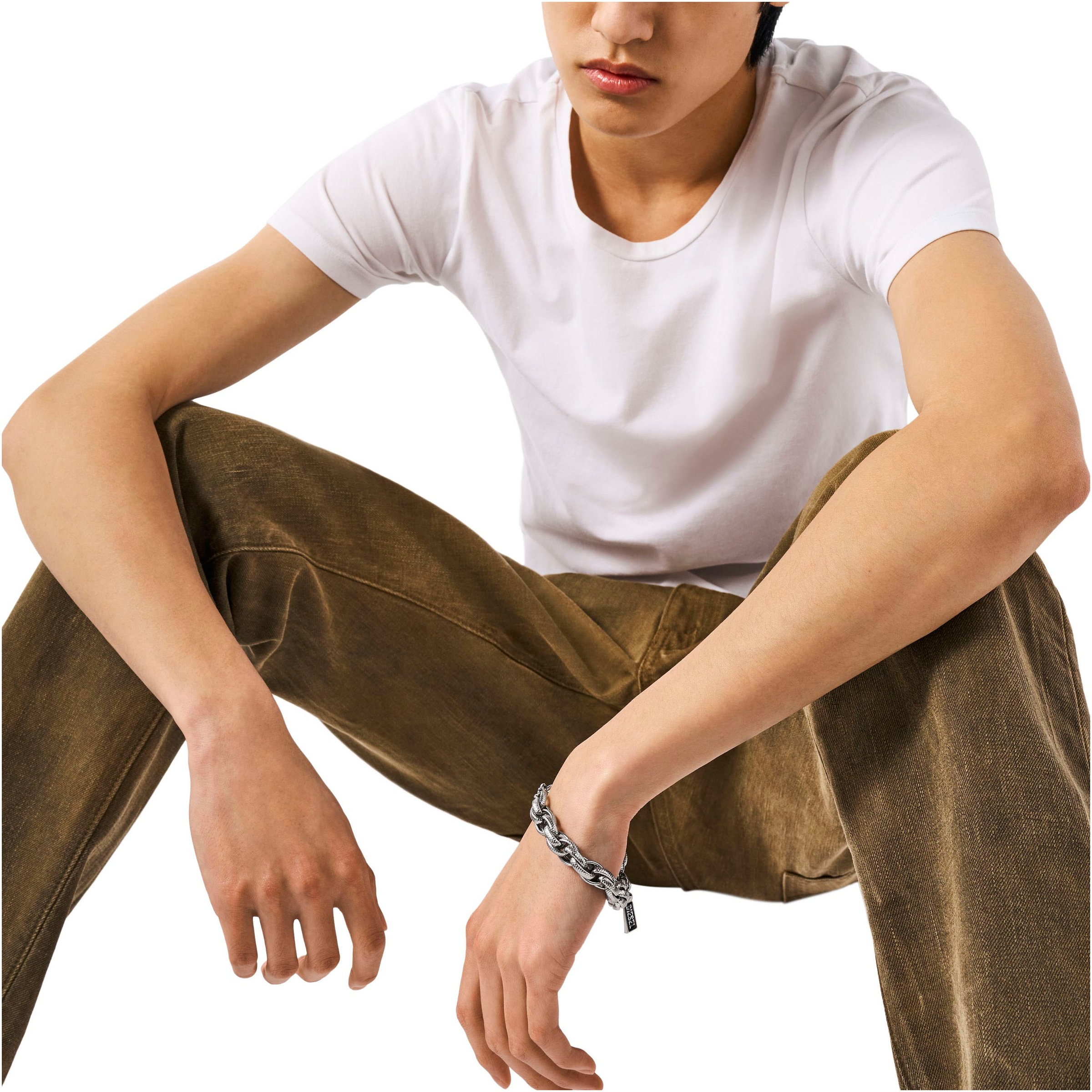 Diesel Armband »Schmuck Geschenk Edelstahl Armschmuck Gliederarmband, DX1514040«, mit Achat