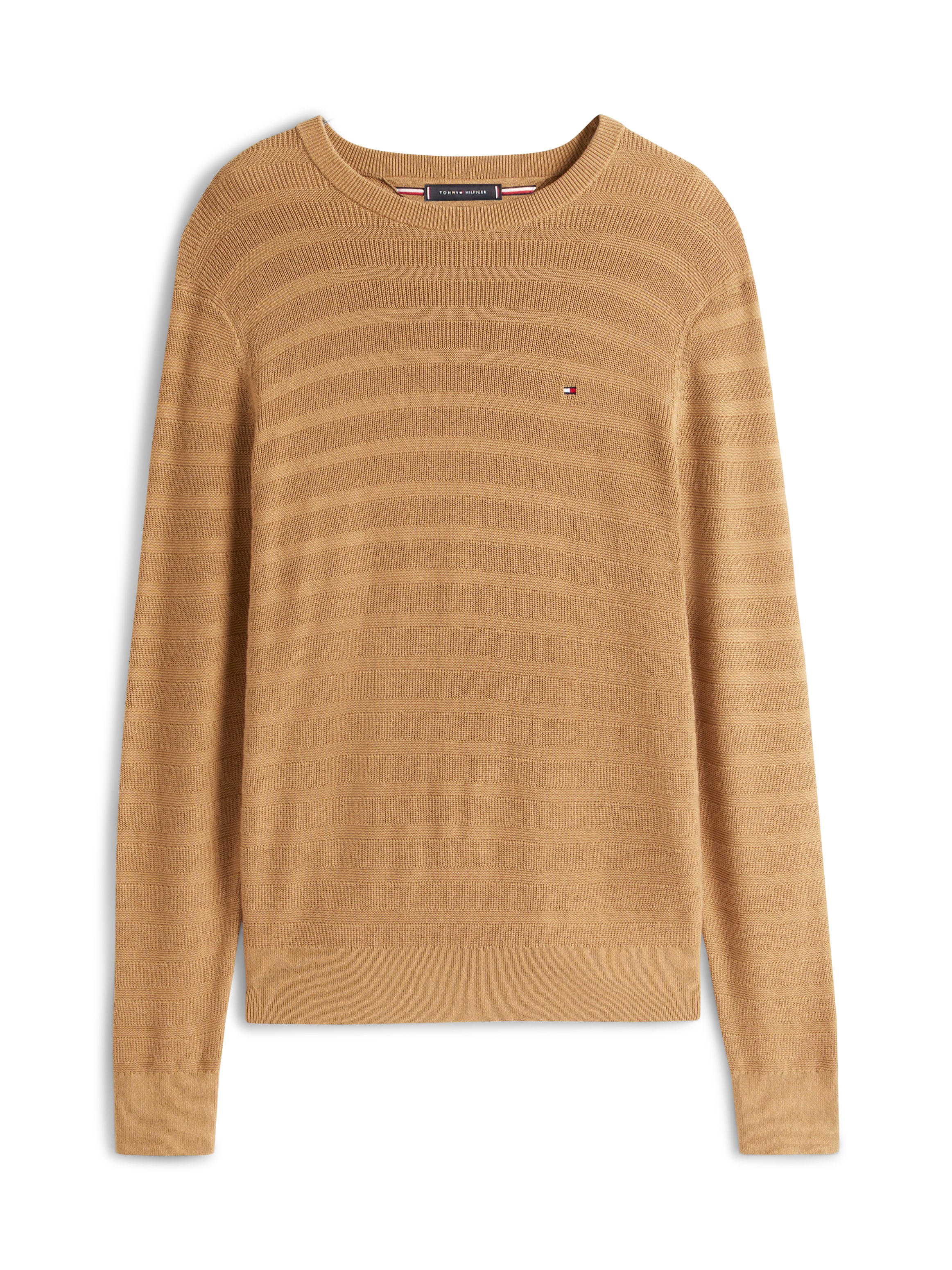Tommy Hilfiger Rundhalspullover »STRIPE STRUCTURE«, regular fit, leicht überschnittene Schultern