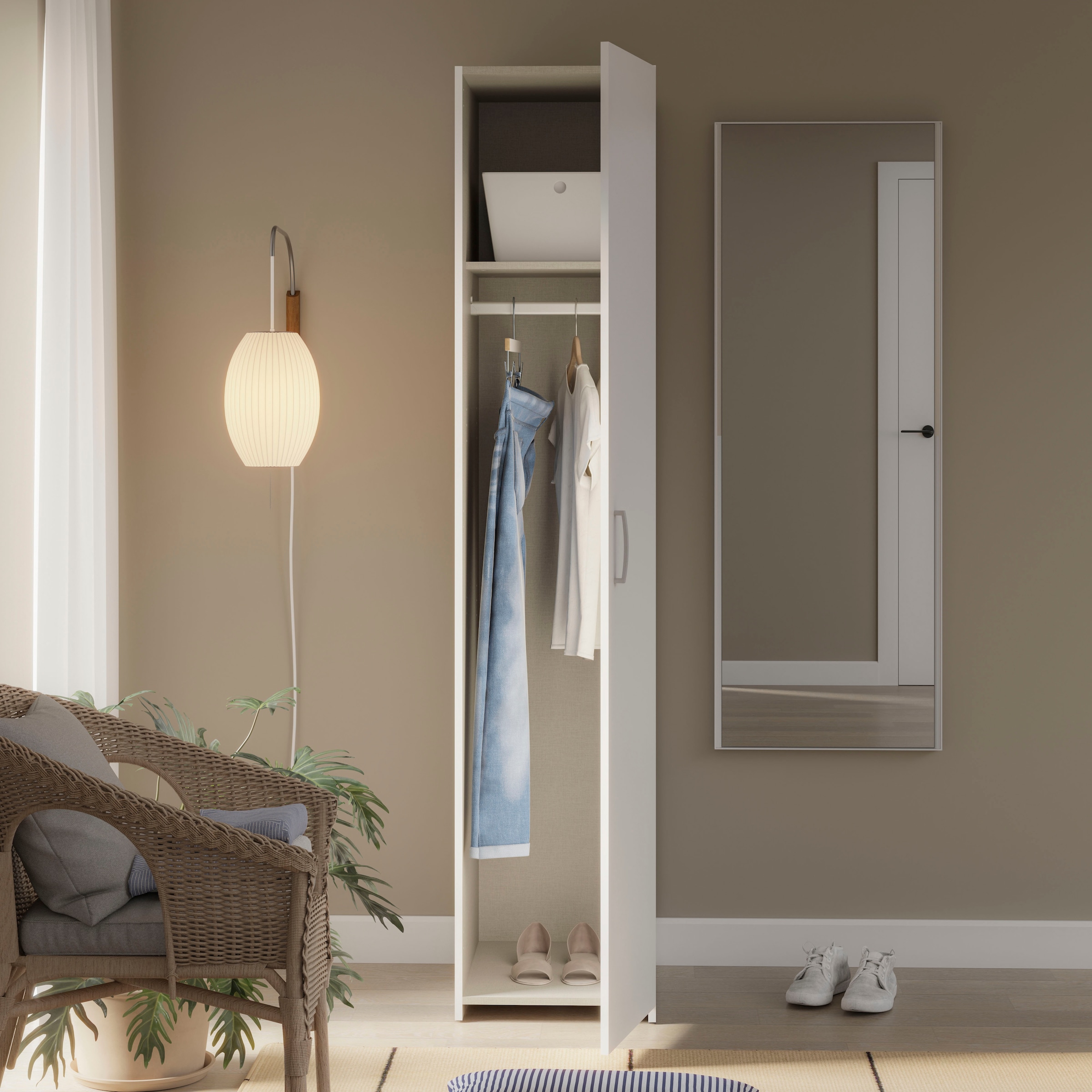 FORTE Kleiderschrank »FORTE ECONOBOX, Drehtürenschrank schmal 40 cm« B/H/T 40/190,5/54,4 cm , ideal für kleine Nischen