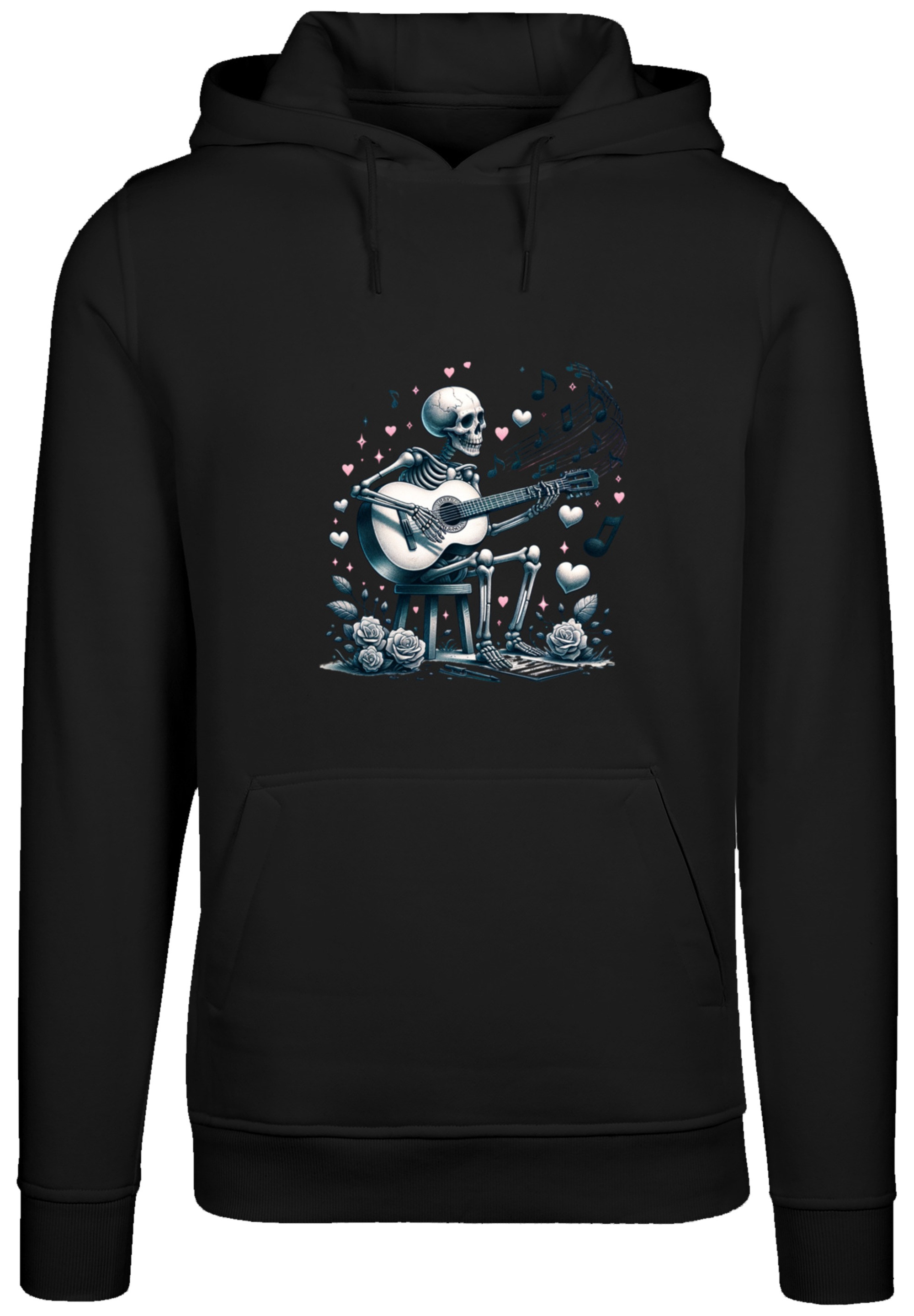 F4NT4STIC Kapuzenpullover »Skelett spielt Gitarre, Musik, Liebe«, Premium Qualität