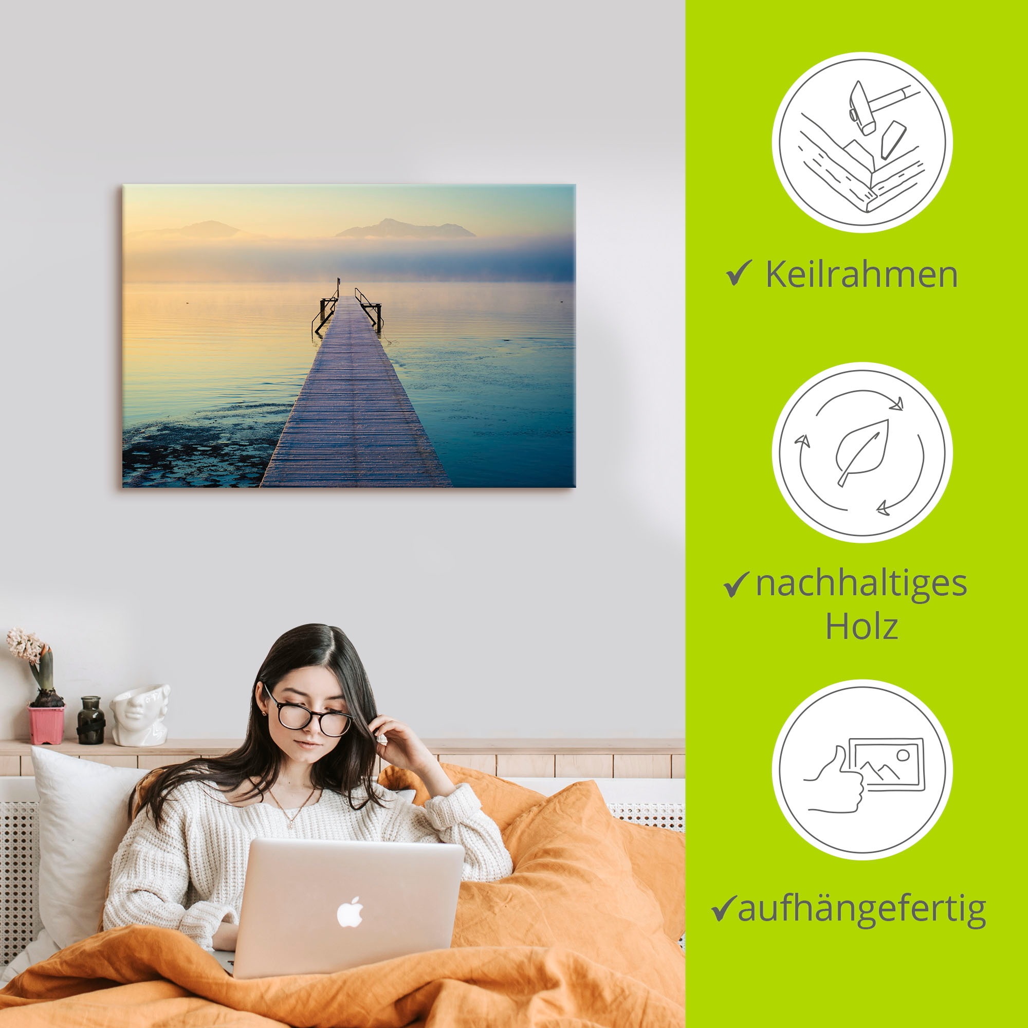 Artland Wandbild »Sonnenaufgang am Chiemsee«, Seebilder, (1 St.), als Leinwandbild, Poster, Wandaufkleber in verschied. Größen