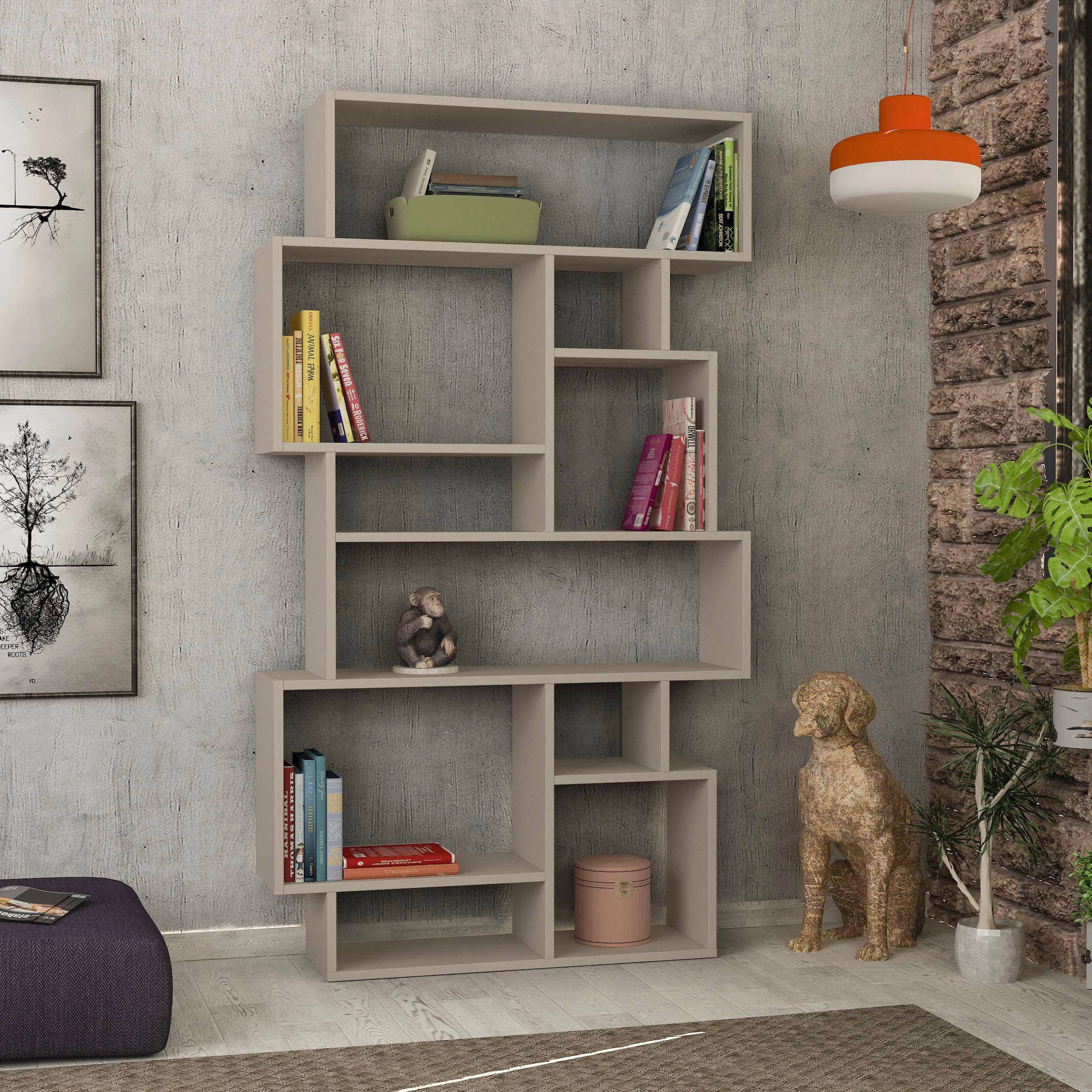 Decortie Bücherregal »Karmato Bücherregal«, (Packung), Leichte Montage, Lagerung, Platzsparend