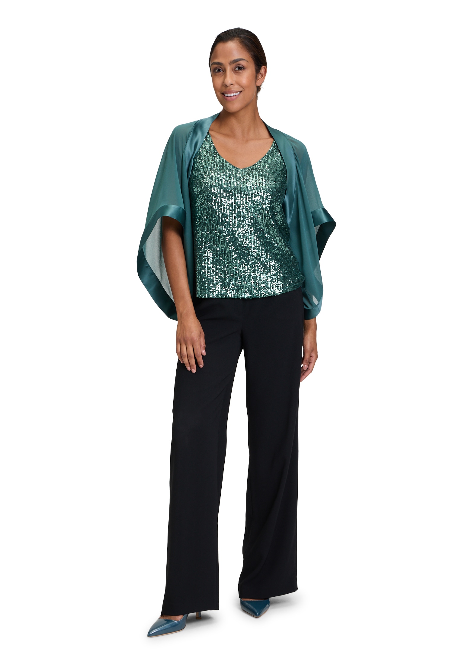 Vera Mont Bolerojacke »Vera Mont Damen Chiffonstola mit 3/4 Arm«, ohne Kapuze