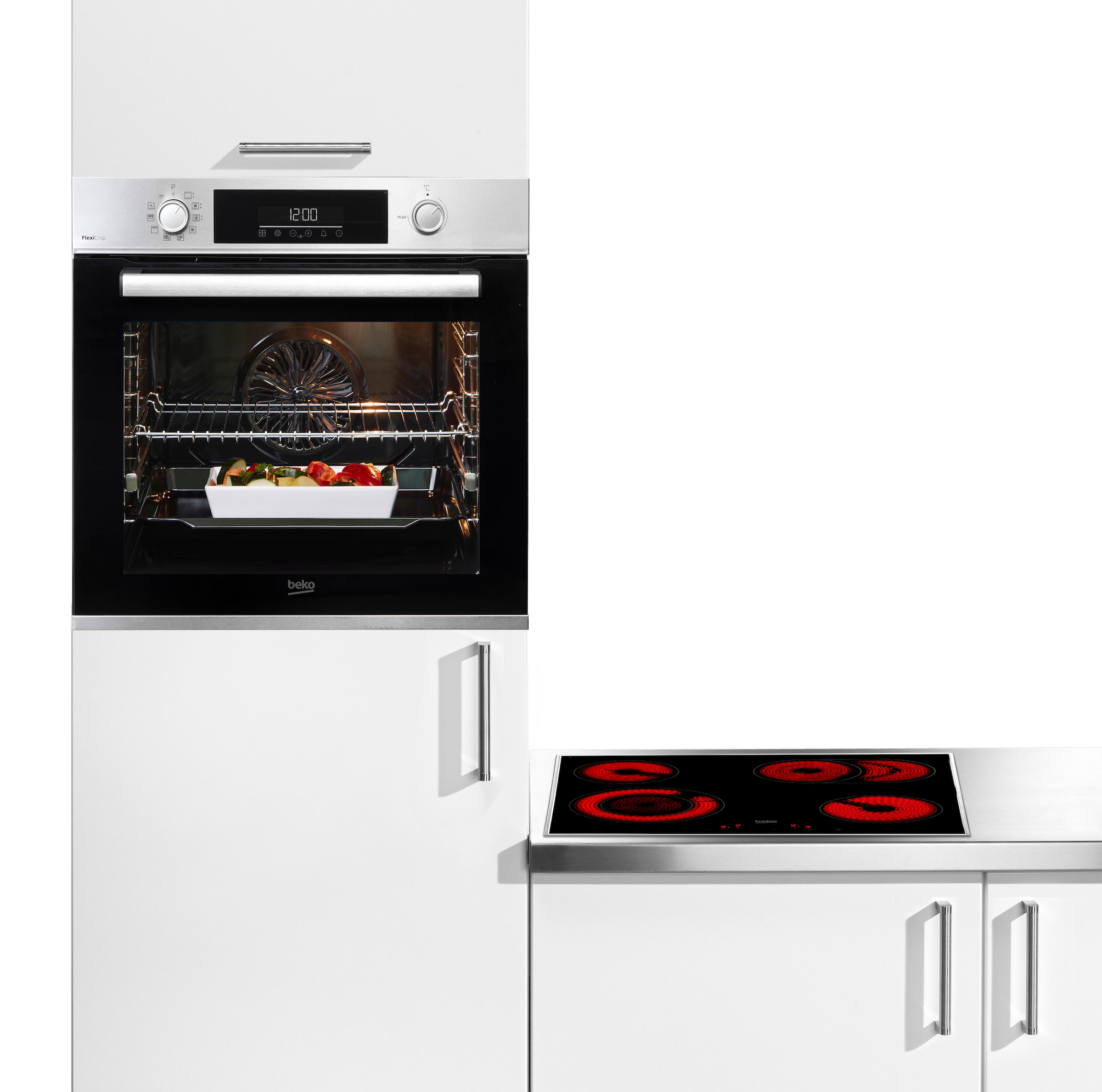 BEKO Backofen-Set »BBSM12320XMPEF« mit 1-fach-Teleskopauszug Pyrolyse-Selbstreinigung