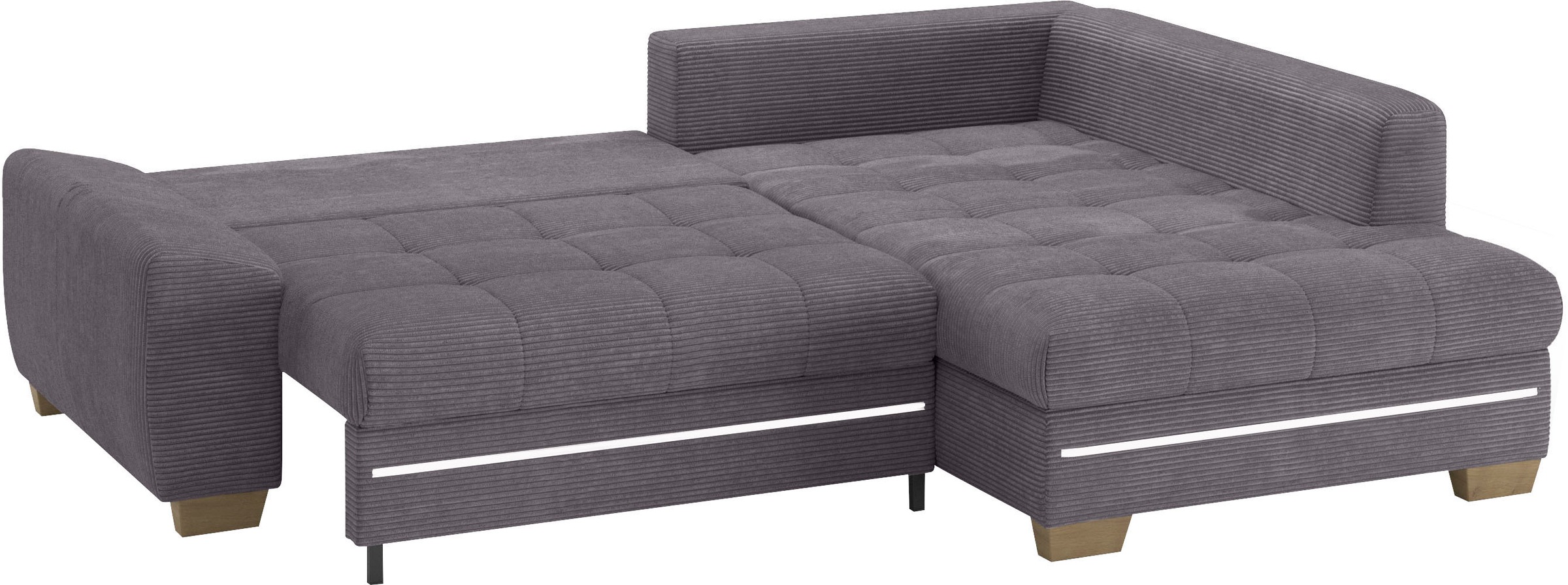 Mr. Couch Ecksofa »Nikita II, L-Form«, mit Kaltschaum, RGB-LED Beleuchtung, wahlweise mit Bett, Bettkasten