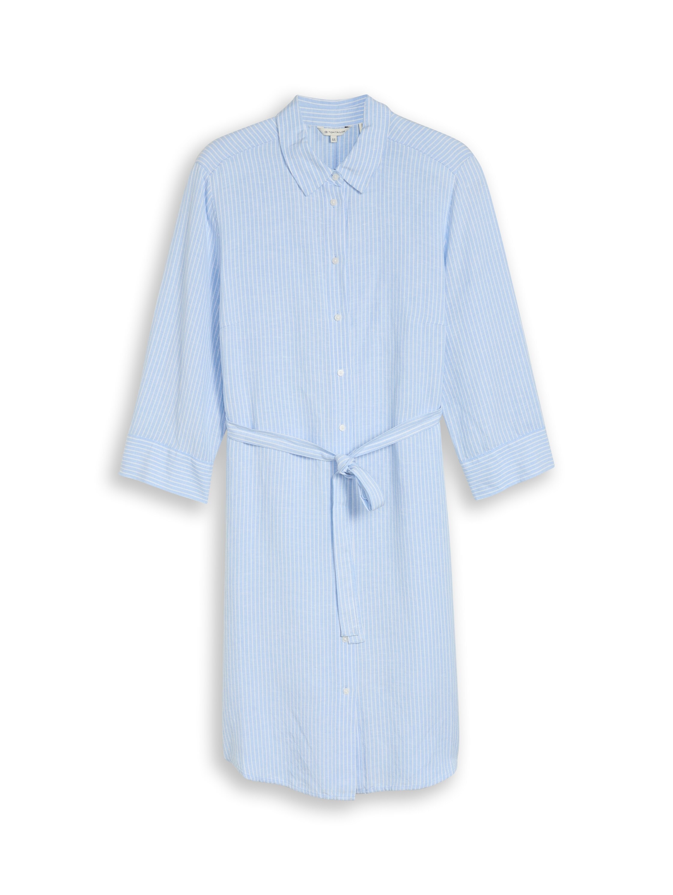 TOM TAILOR PLUS Hemdblusenkleid Ohne Taschen Sommerkleid m Streifen-Look / Große Größen