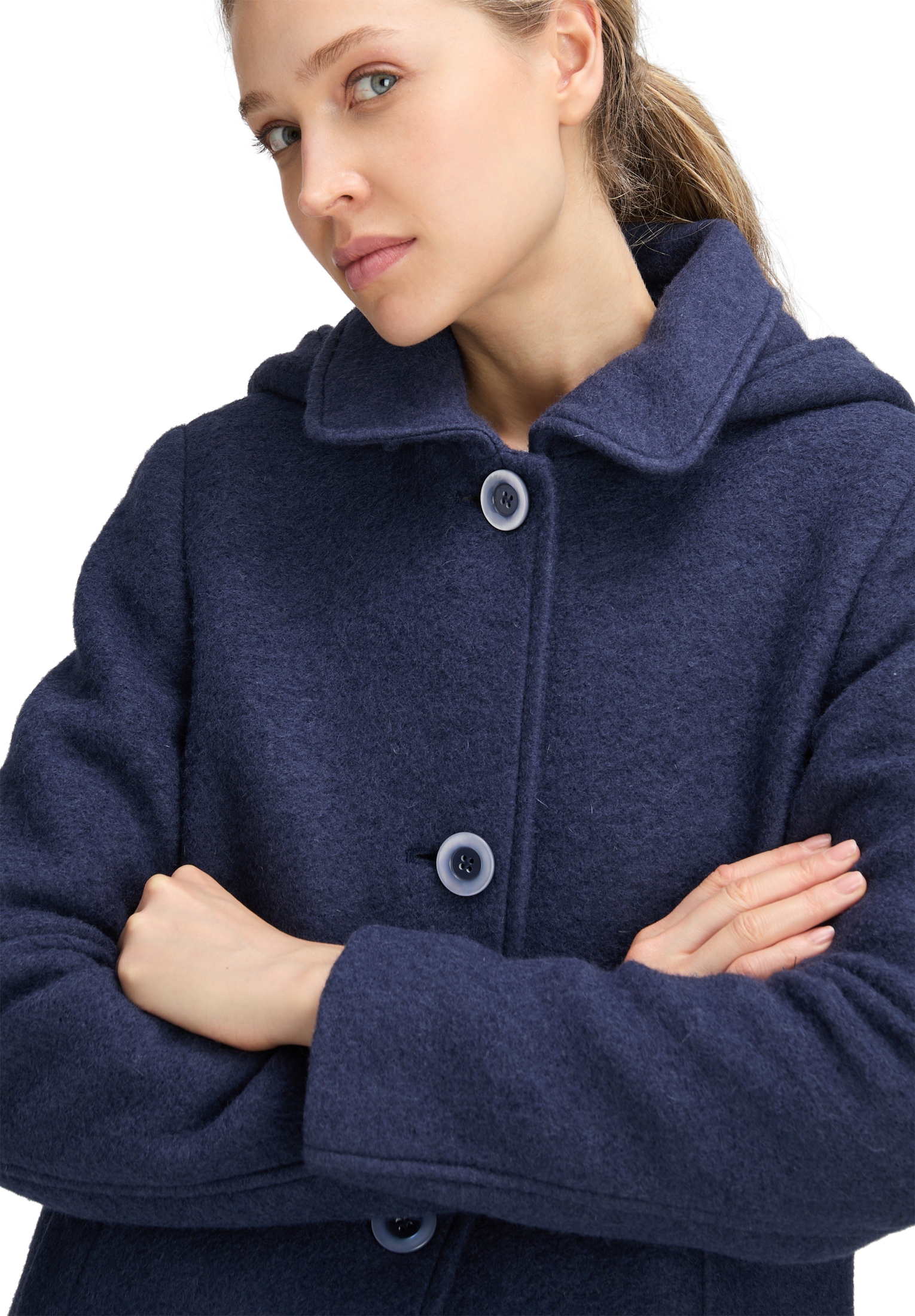 Betty Barclay Wolljacke »Betty Barclay Damen Wollmantel mit abnehmbarer Kapuze«, mit Kapuze