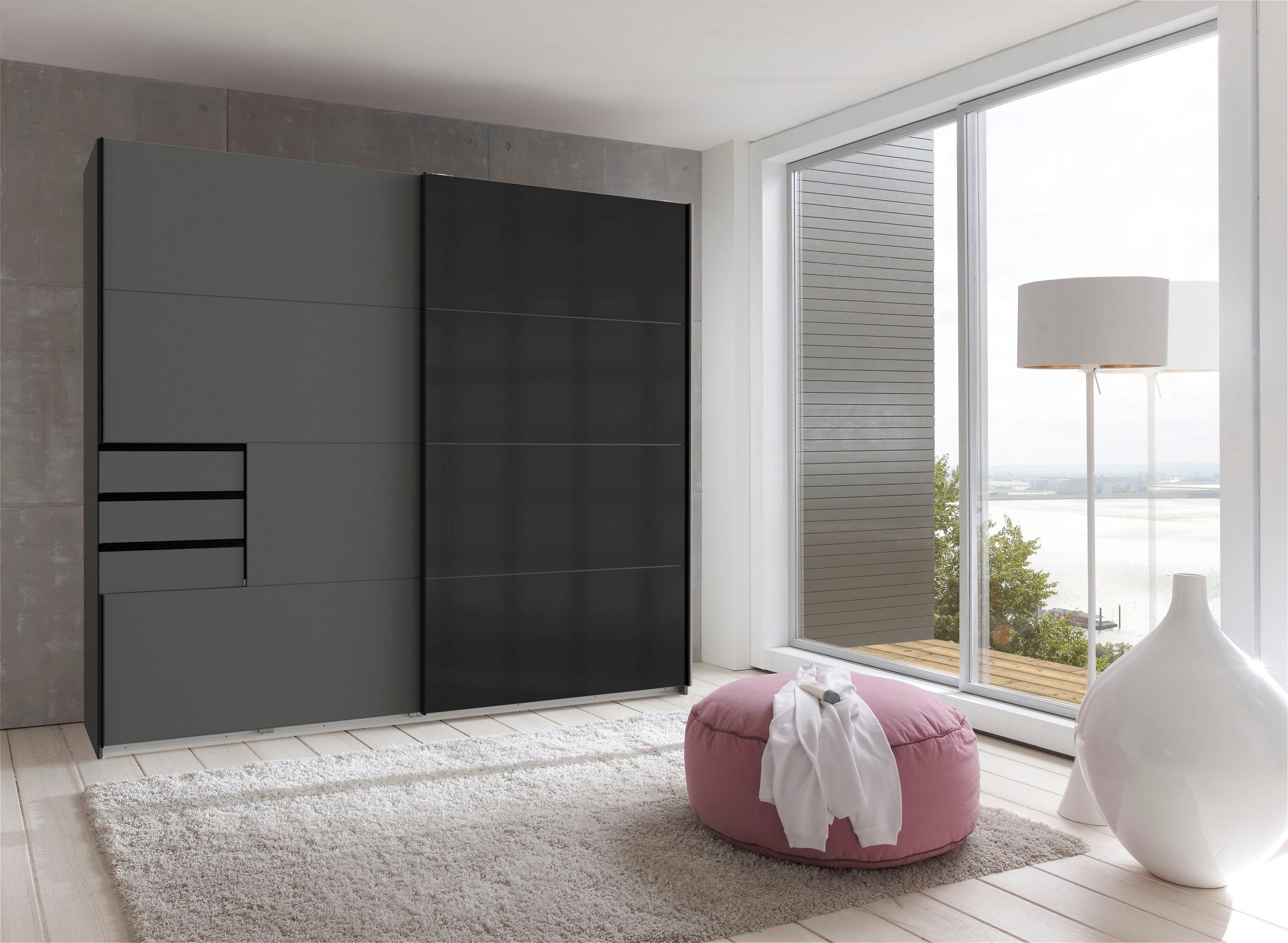 Wimex Schwebetürenschrank "Saigon", mit Glaselementen, 2 Türen, 225cm breit günstig online kaufen