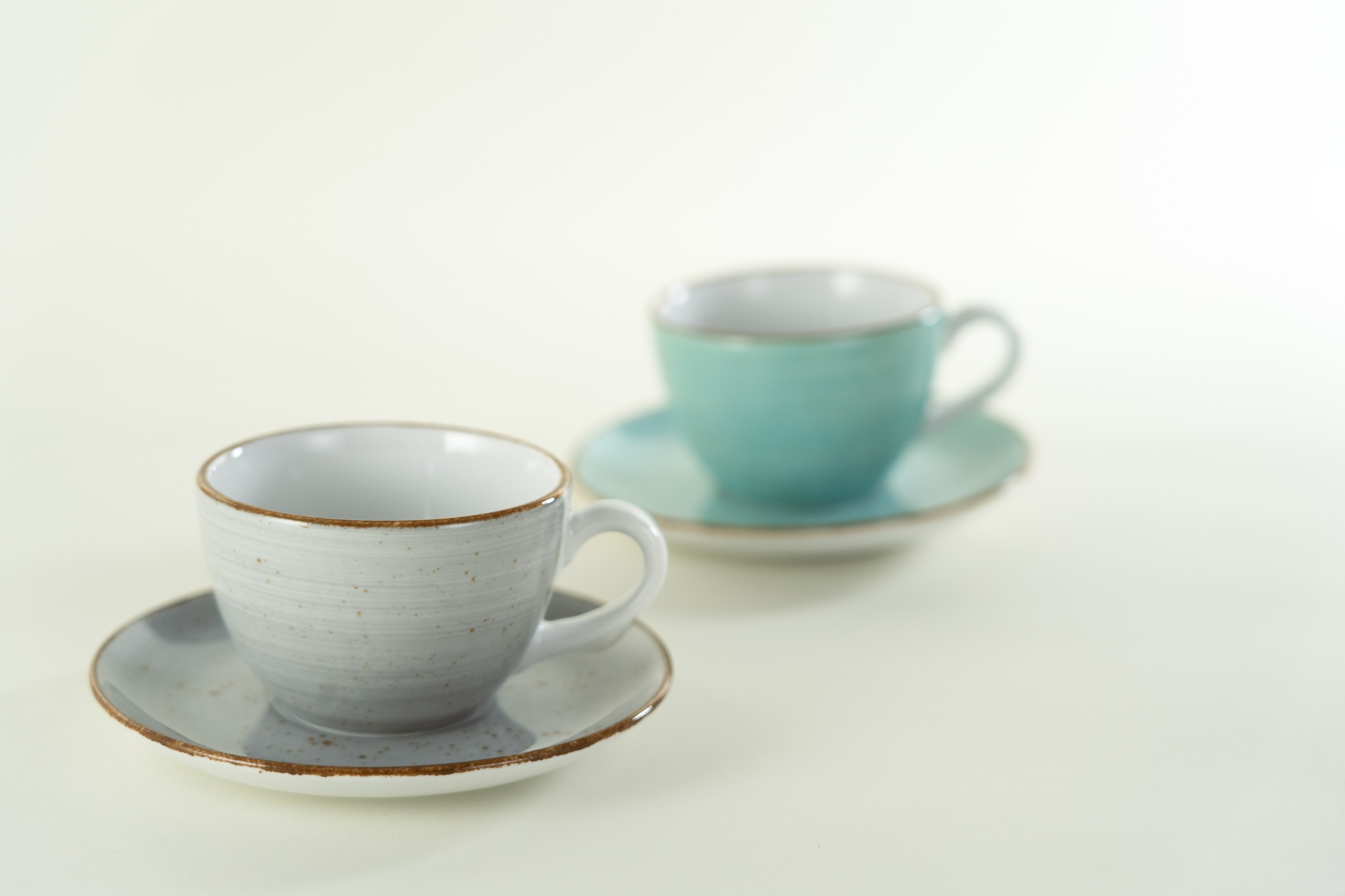 CreaTable Tasse »Vintage Nature Stein, Kaffeetassen-Set, 8-tlg.«, (Set, 8 tlg.), Handgemalt, Gesprenkelt, Rustikales Außenband