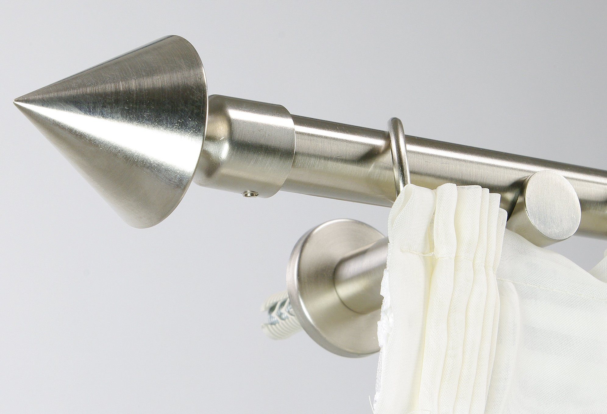 Liedeco Gardinenstange "Kegel" Ø 20 mm 1 läufig-läufig Fixmaß günstig online kaufen