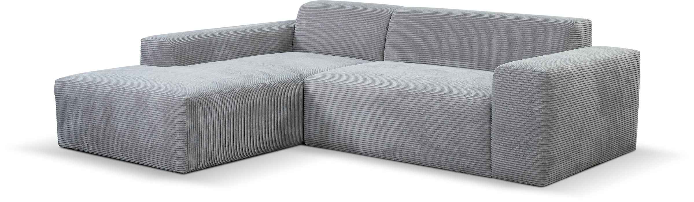 WERK2 Ecksofa »Zeus-L modern und zeitlos, Breite 253cm, bequemes Sofa«, Curvy Trend Ecksofa mit urbaner Optik