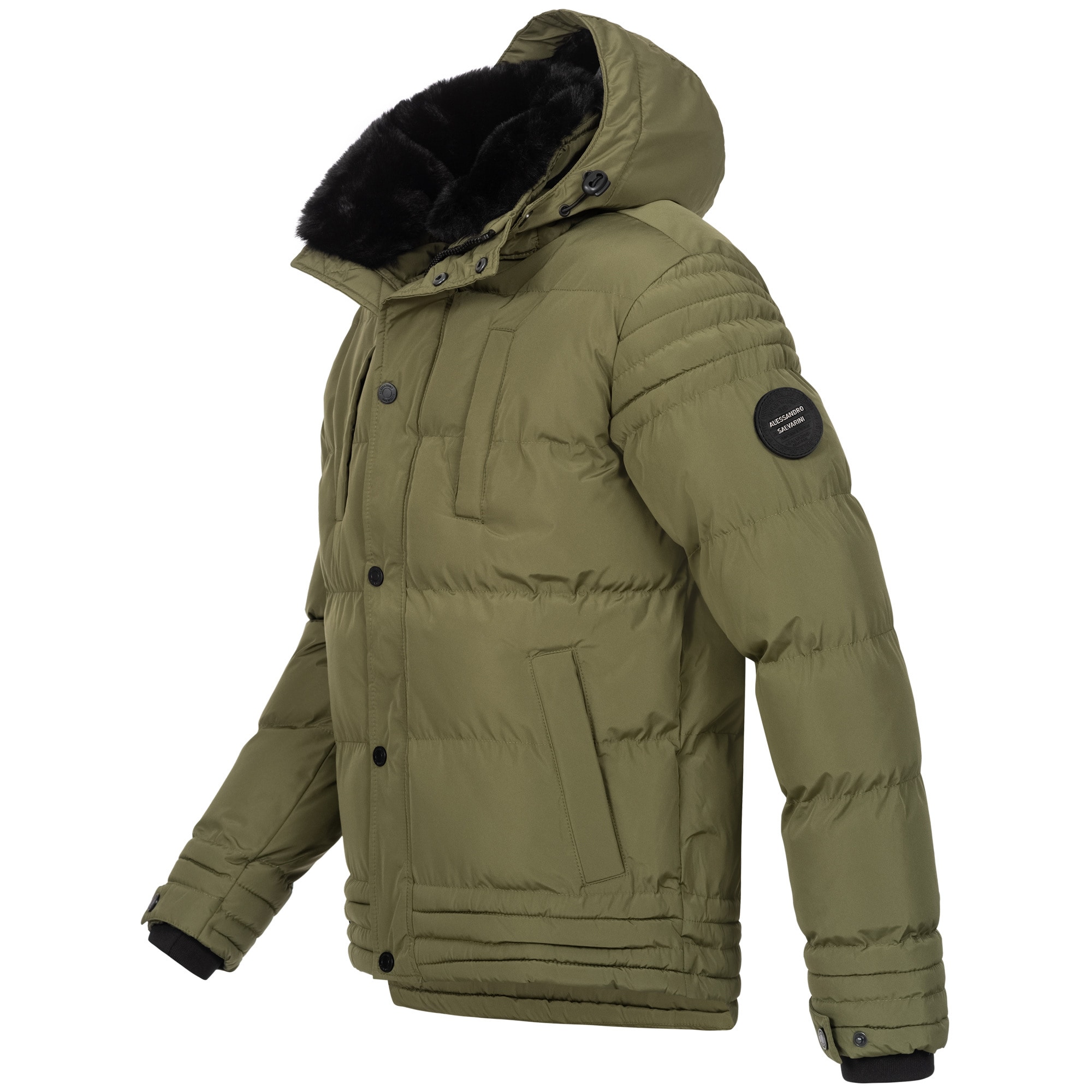 Alessandro Salvarini Winterjacke »ASFabiano«, mit warmem Teddyfell und abnehmbarer Kapuze