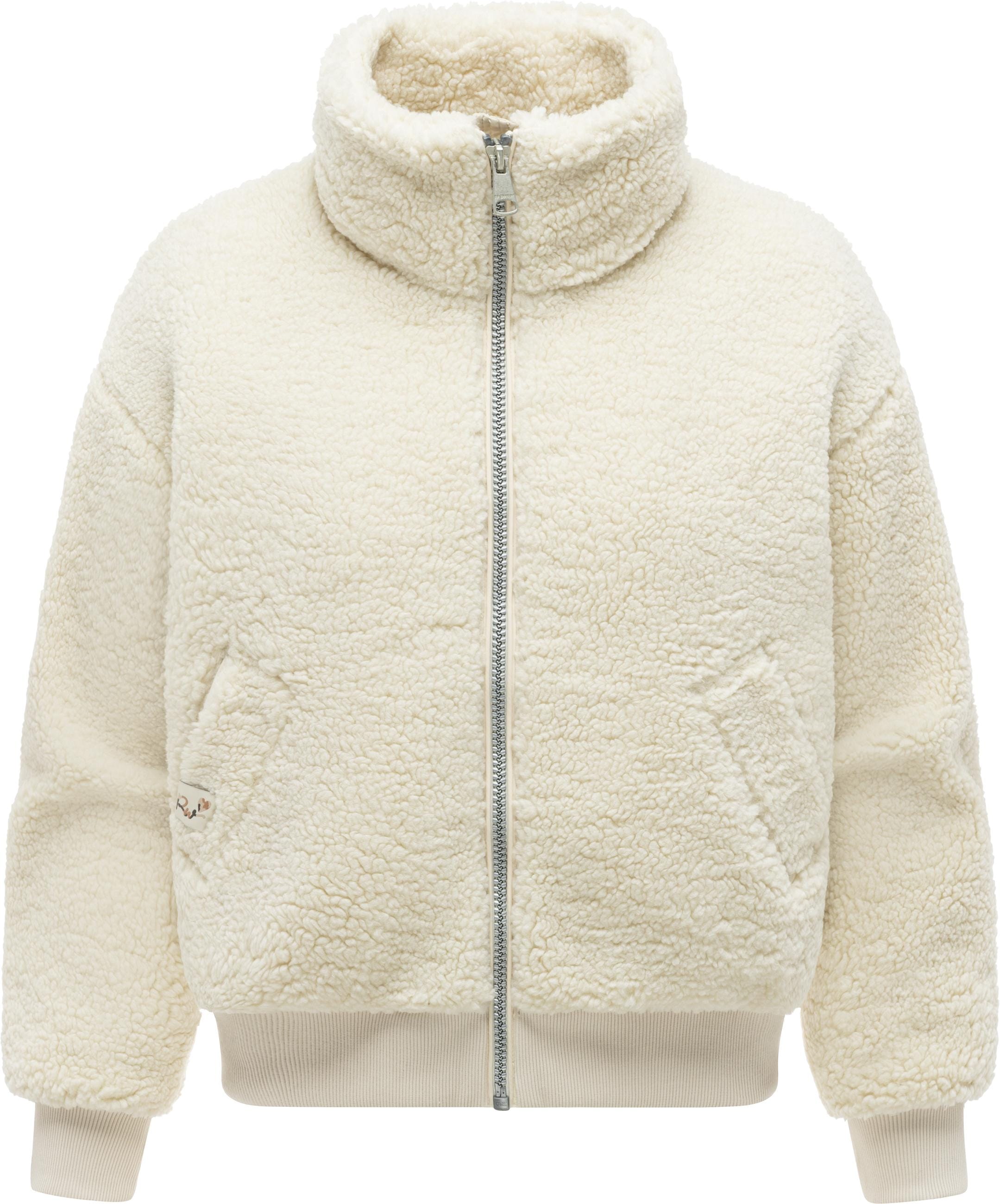 Ragwear Plüschjacke "Tillie Y" ohne Kapuze oversized Damen Teddyjacke mit Rippstrickbündchen