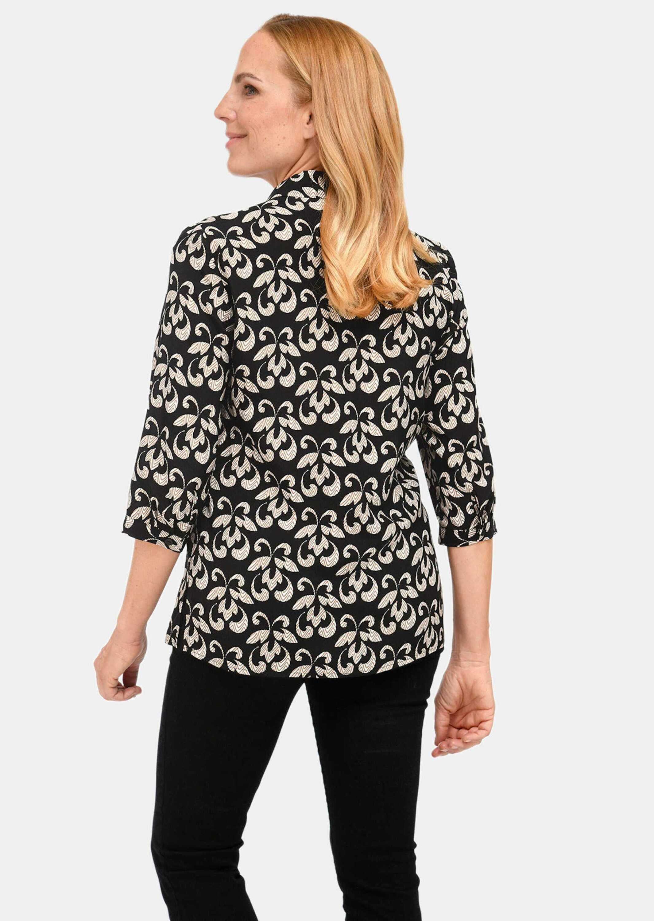 GOLDNER Druckbluse »Druckbluse Hemdbluse mit durchgehender Knopfleiste«