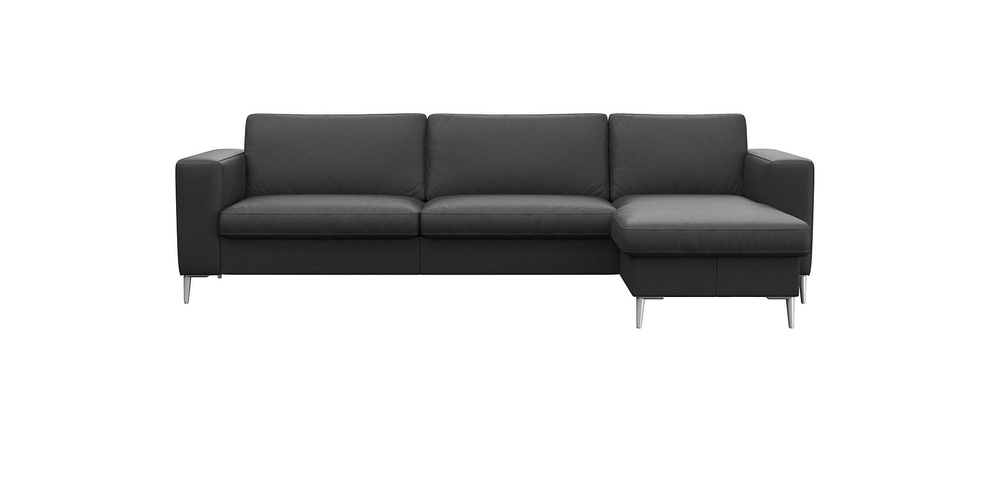 FLEXLUX Ecksofa "Fiore, super Sitzkomfort durch Kaltschaum im Sitz, L-Form" breite Armlehnen, Füße Alu