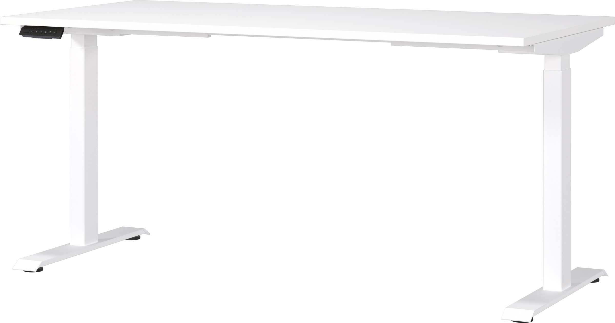 Schreibtisch GERMANIA "Mailand, elektrisch höhenverstellbar", weiß (weiß, weiß, weiß), B:160cm H:91cm T:80cm, Tische, Schreibtisch, in Breitenvariante 120-180 cm, Made in Germany 2