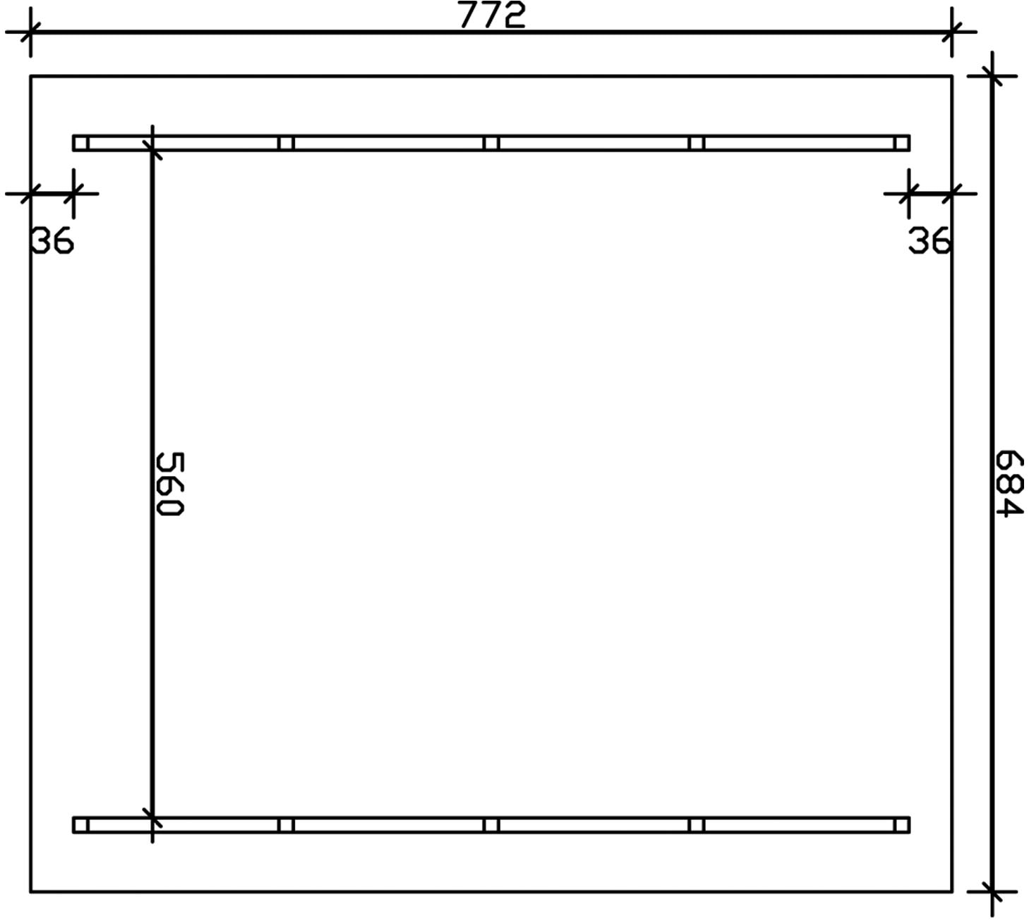 Skanholz Doppelcarport »Schwarzwald«, KVH-Fichte, 560 cm, Weiß, mit Dachschalung