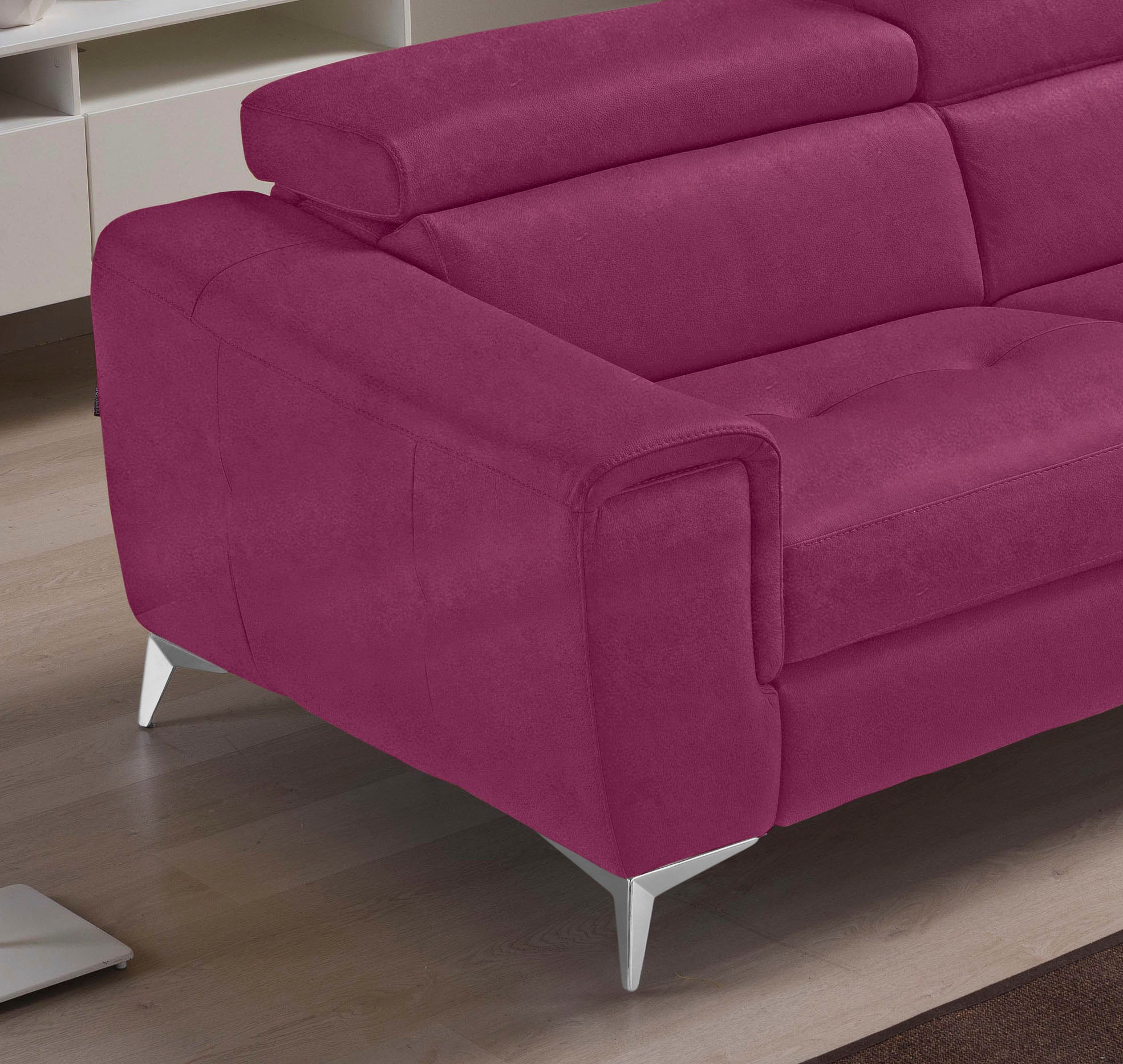Thumbnail - Egoitaliano 2,5-Sitzer "Francine, Designsofa, Loungesofa", Kopfteile manuell verstellbar, mit edlen Metallfüßen