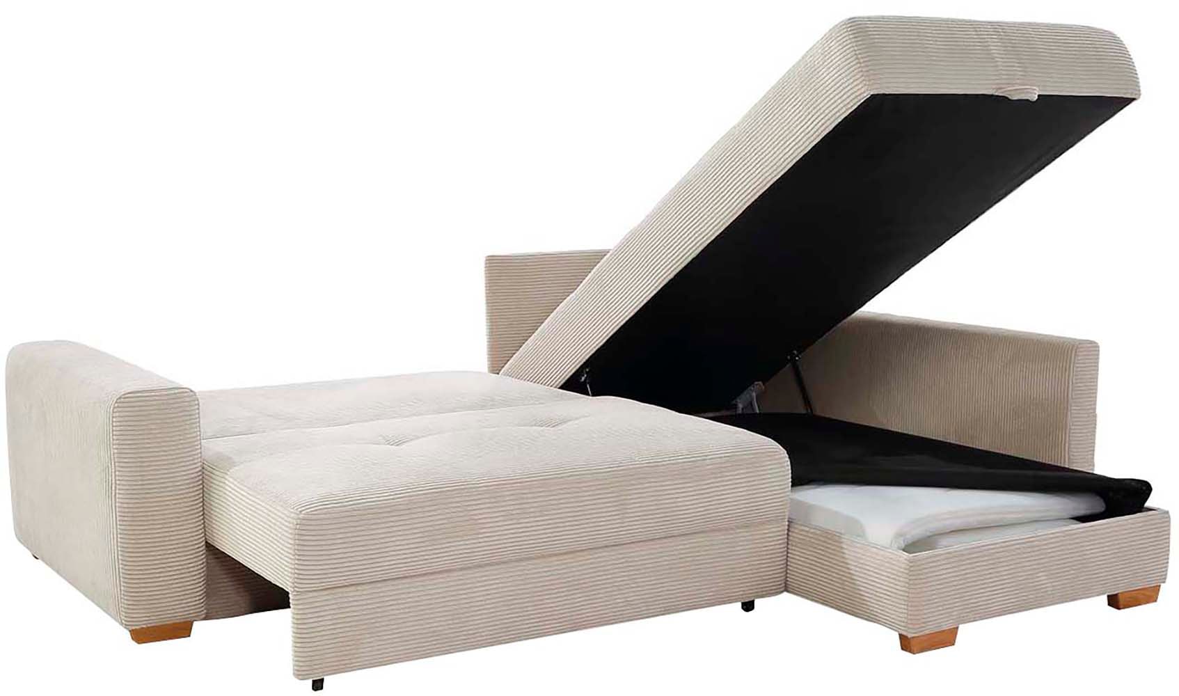 Jockenhöfer Gruppe Ecksofa »Sunset, Dauerschlafsofa mit«, Tonnentaschen-Federkern, 5cm Kaltschaumtopper, flexible montierbar