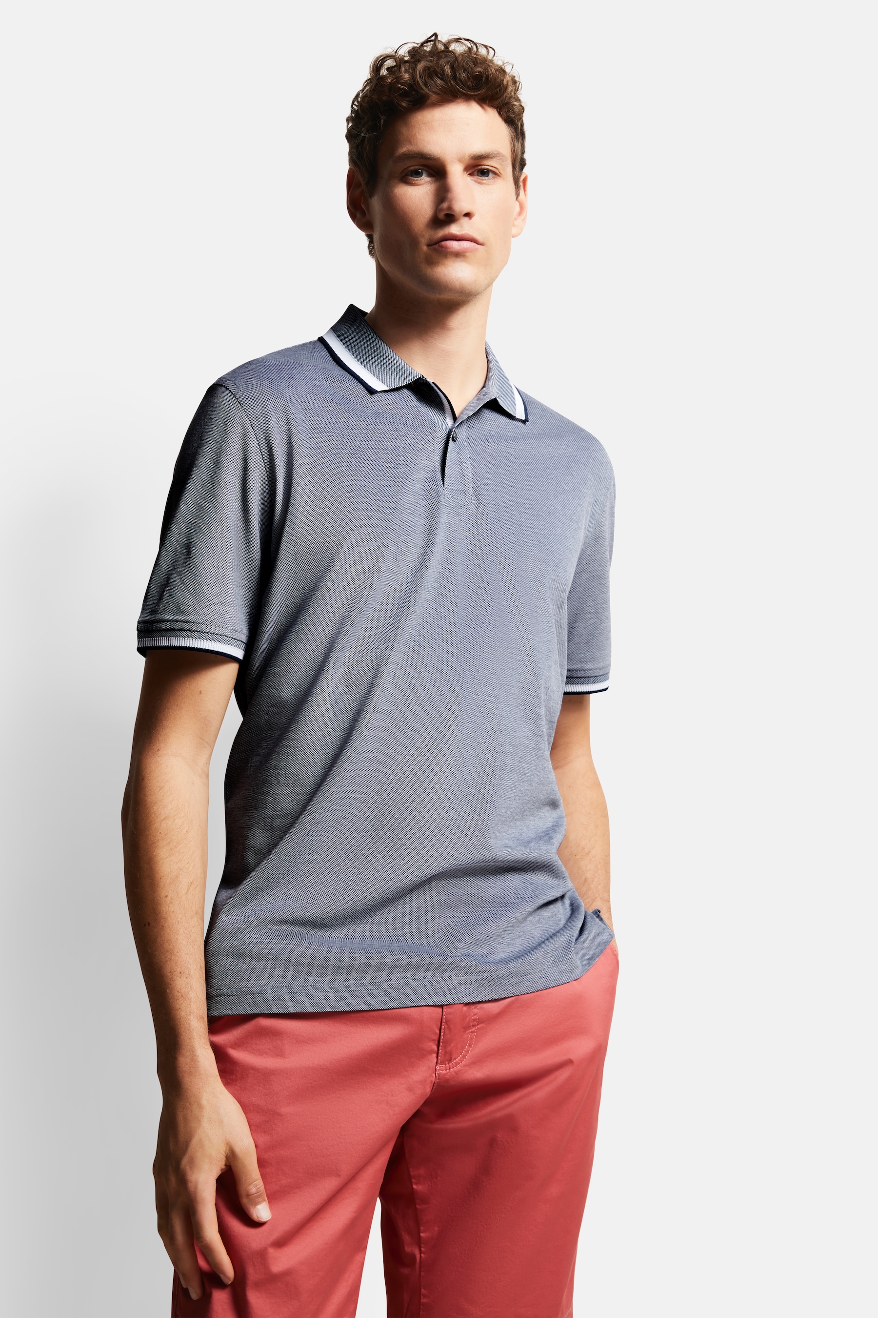 bugatti Poloshirt, mit Kontraststreifen