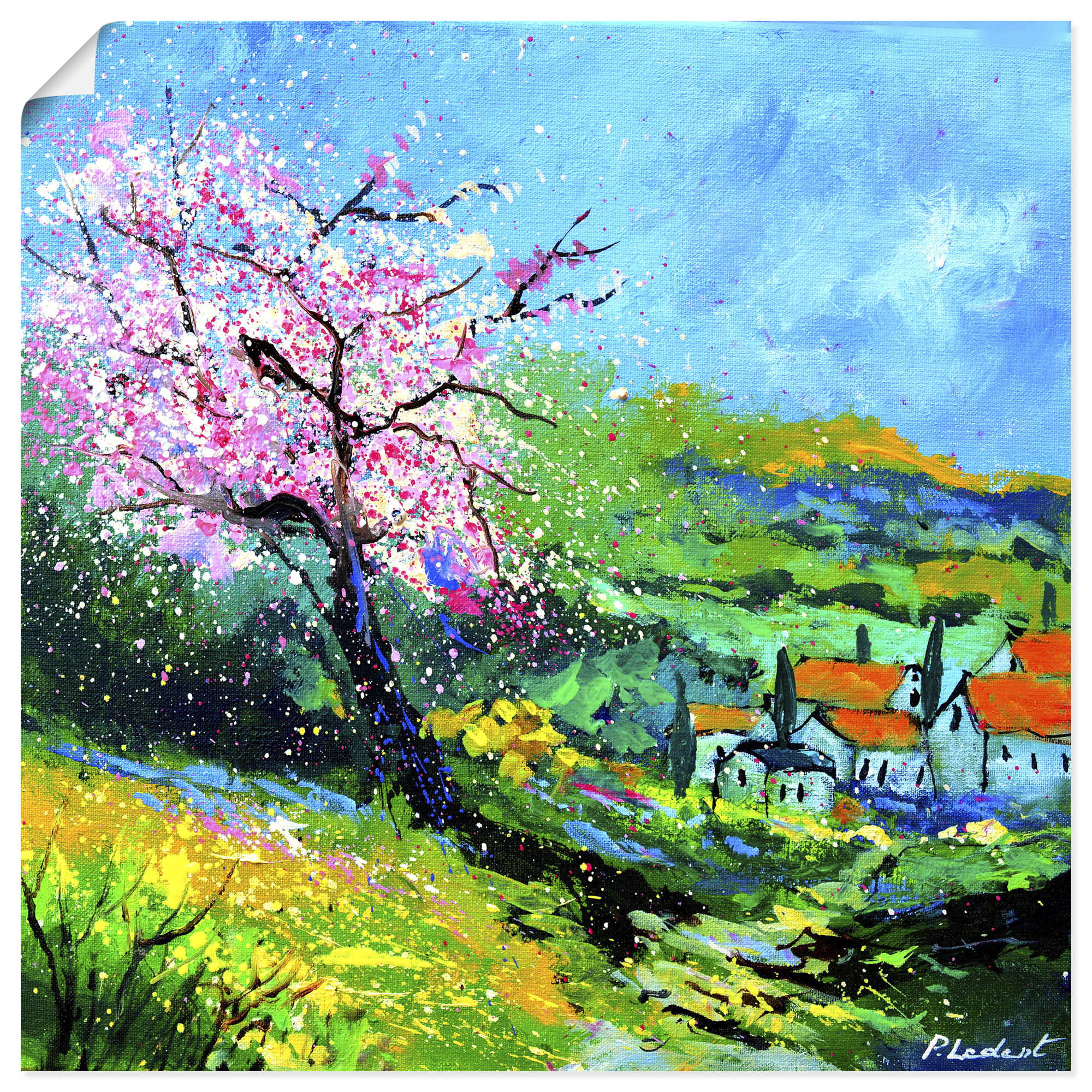 Artland "Spring landscape" Wiesen & Baumbilder 1 Stk. tlg. als Alubild, Leinwandbild, Poster, Wandaufkleber in verschied. Größen