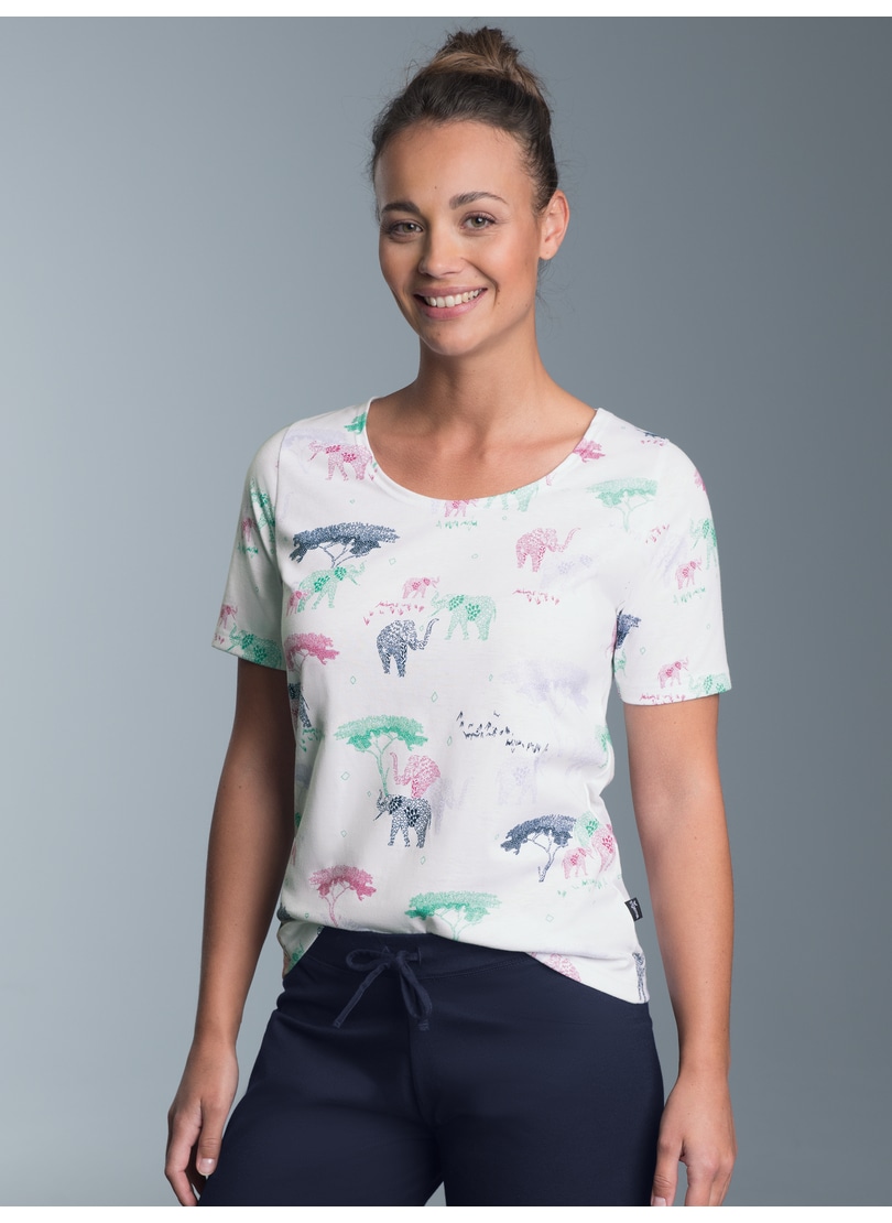 Trigema Schlafanzug "TRIGEMA T-Shirt mit Allover Safari-Print" 1 Stk. tlg. günstig online kaufen