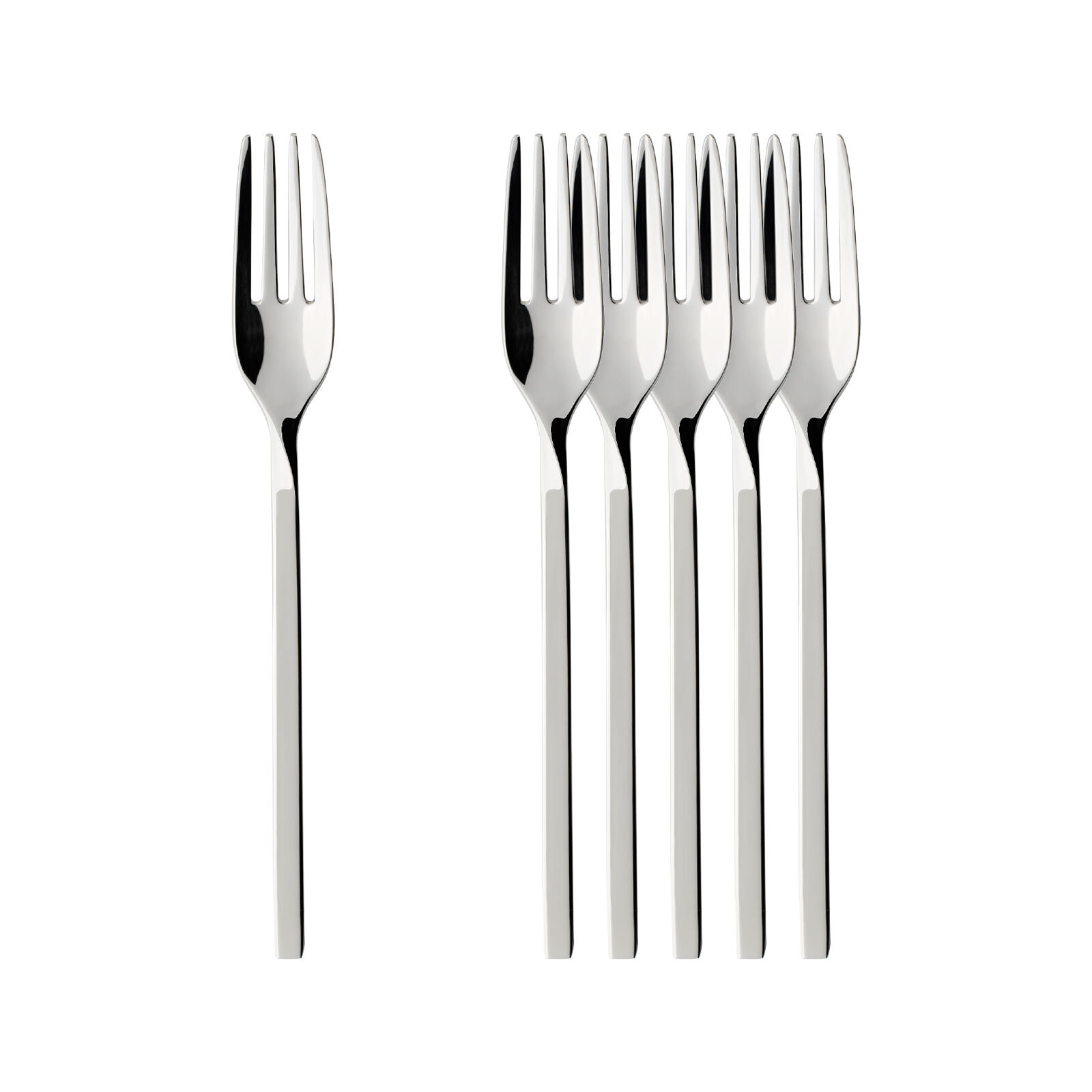 Villeroy & Boch Tafelgabel "Kuchengabel NewWave 15,5 cm 6er Set edelstahl" Spülmaschinenfest