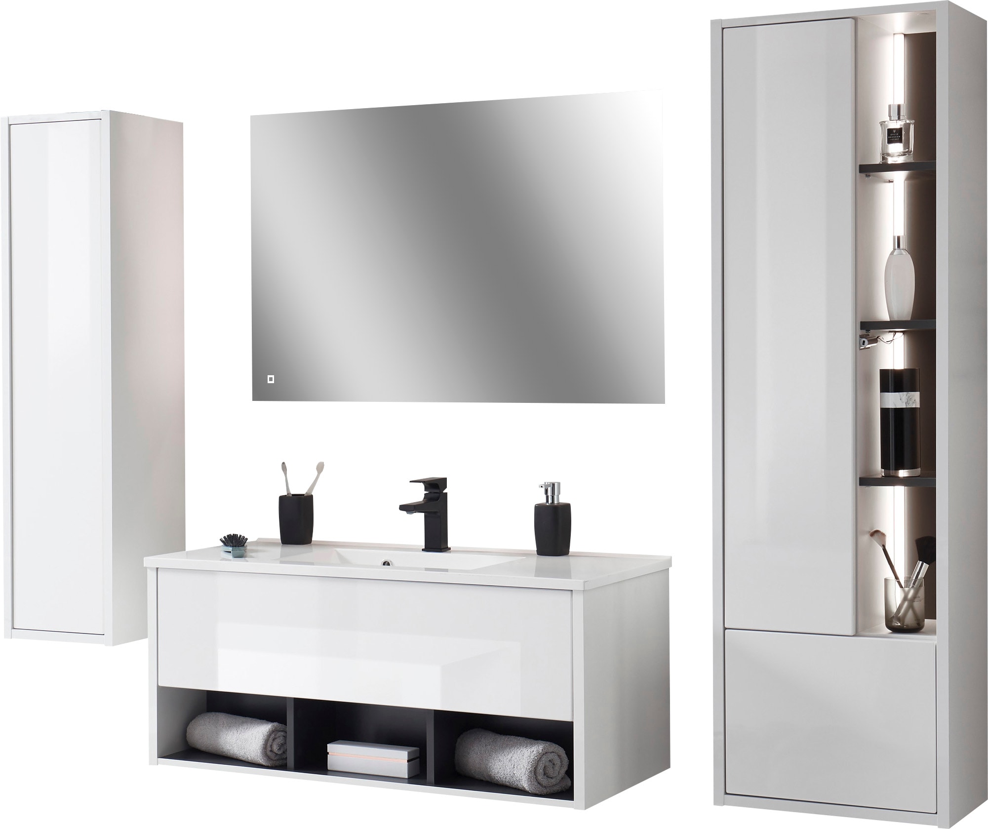 PLACES OF STYLE Badmöbel-Set "Studio Line, Bad im modernen Design, 4-teilig günstig online kaufen