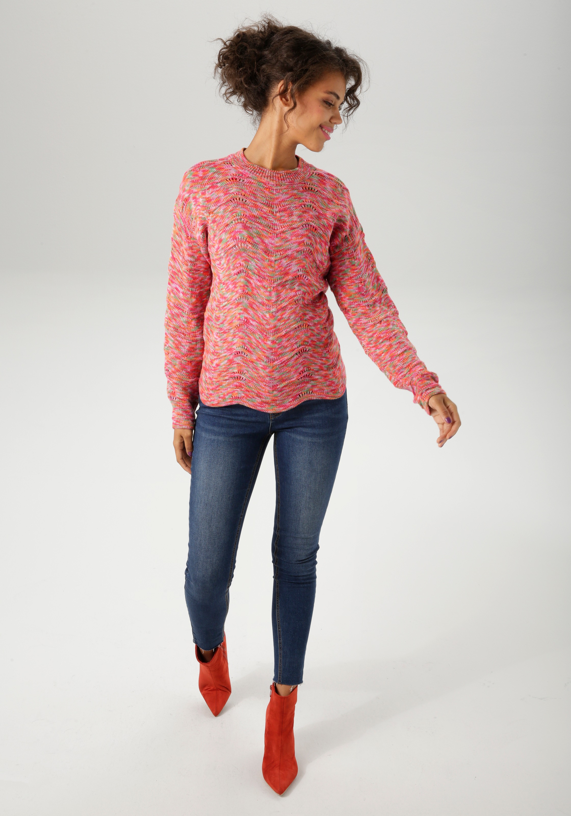 Aniston CASUAL Strickpullover, aus buntem Space-Garn - jedes Teil ein Unikat - NEUE KOLLEKTION
